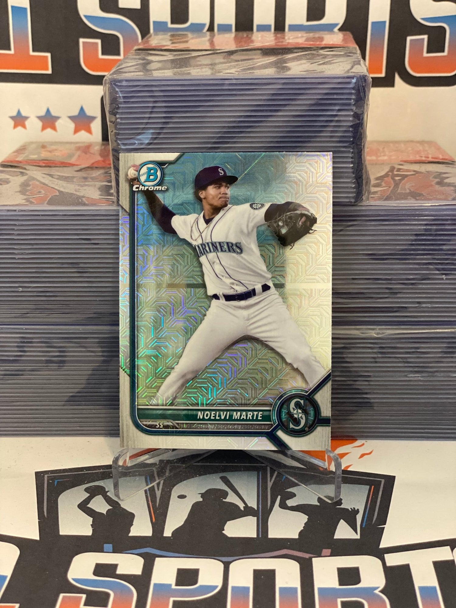 2022 Bowman Chrome Prospects (Mega Refractor) Noelvi Marte #BCP-186