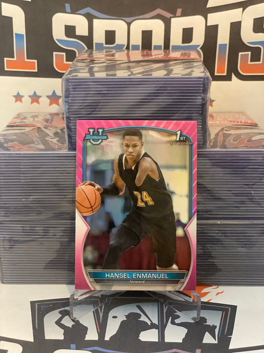 2022 Bowman Chrome University (Pink Refractor, 1st Bowman) Hansel Enmanuel #52