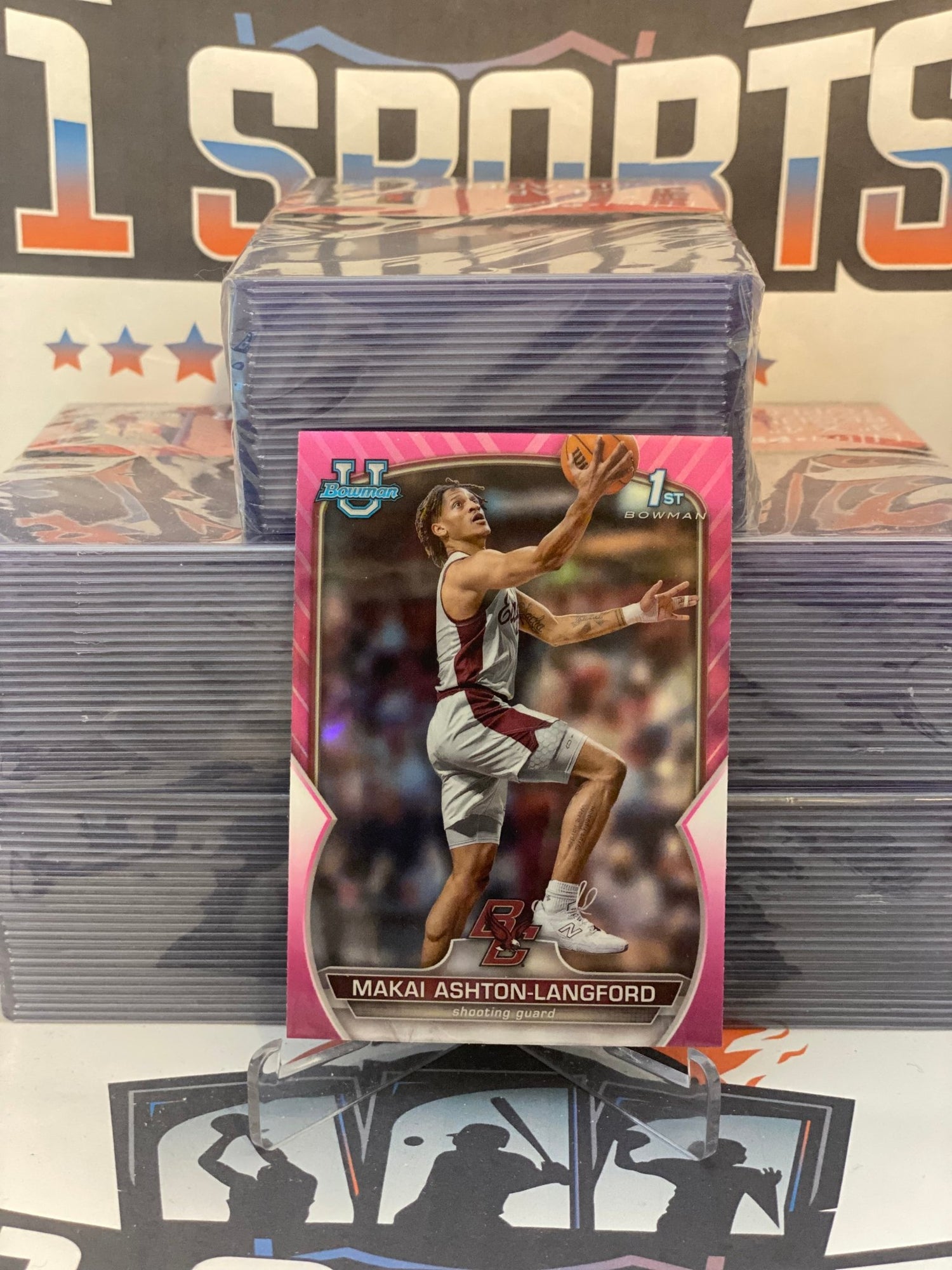 2022 Bowman Chrome University (Pink Refractor, 1st Bowman) Makai Ashton-Langford #21