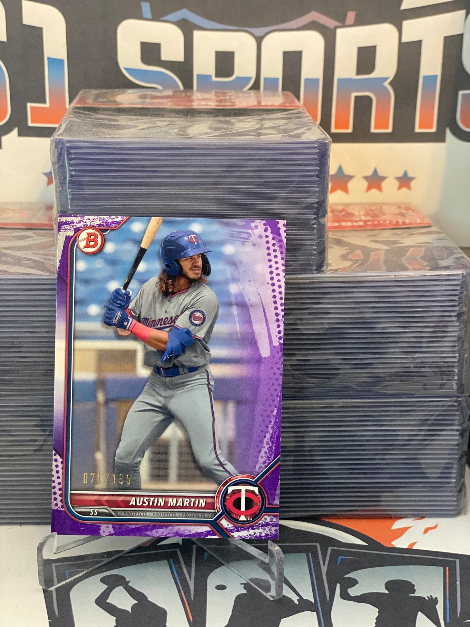 2022 Bowman Prospects (Purple 071/199) Austin Martin #BP-139