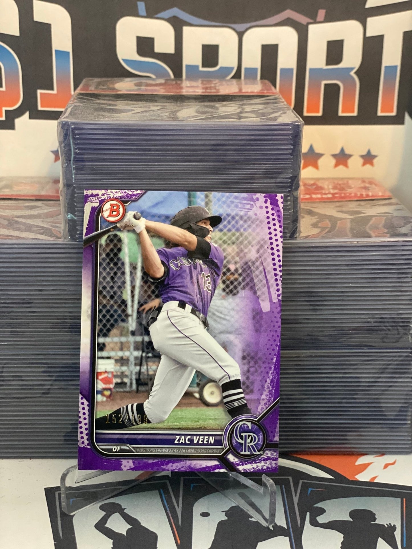 2022 Bowman Prospects (Purple 152/199) Zac Veen #BP13