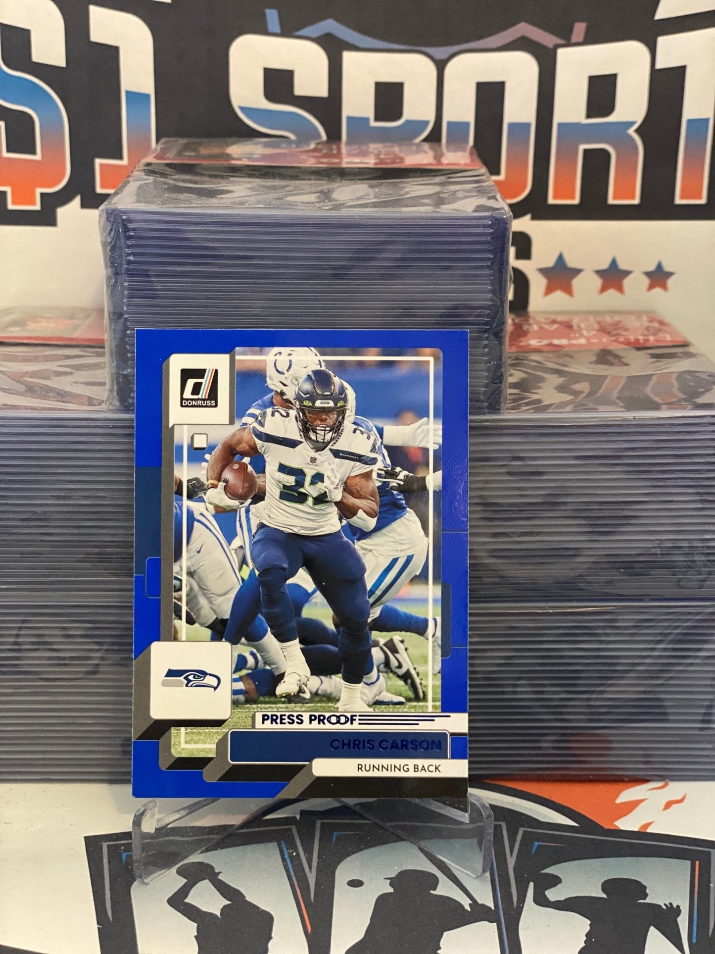 2022 Donruss (Blue Press Proof) Chris Carson #33