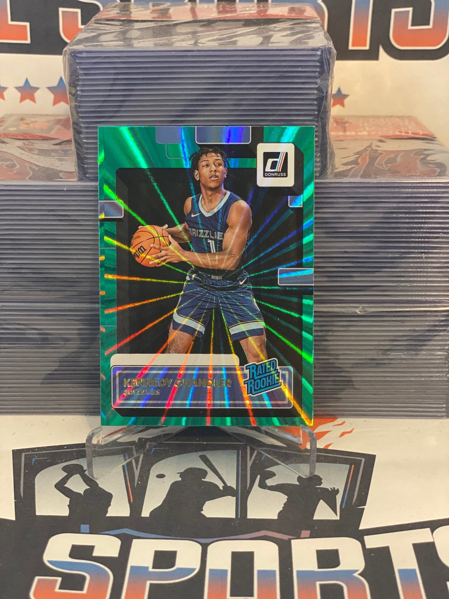 2022 Donruss (Green Laser, Rated Rookie) Kennedy Chandler #236