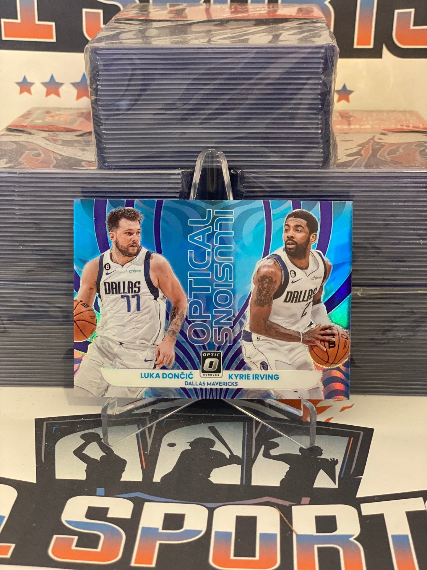 2022 Donruss Optic (Holo Prizm, Optical Illusions) Luka Doncic & Kyrie Irving #5