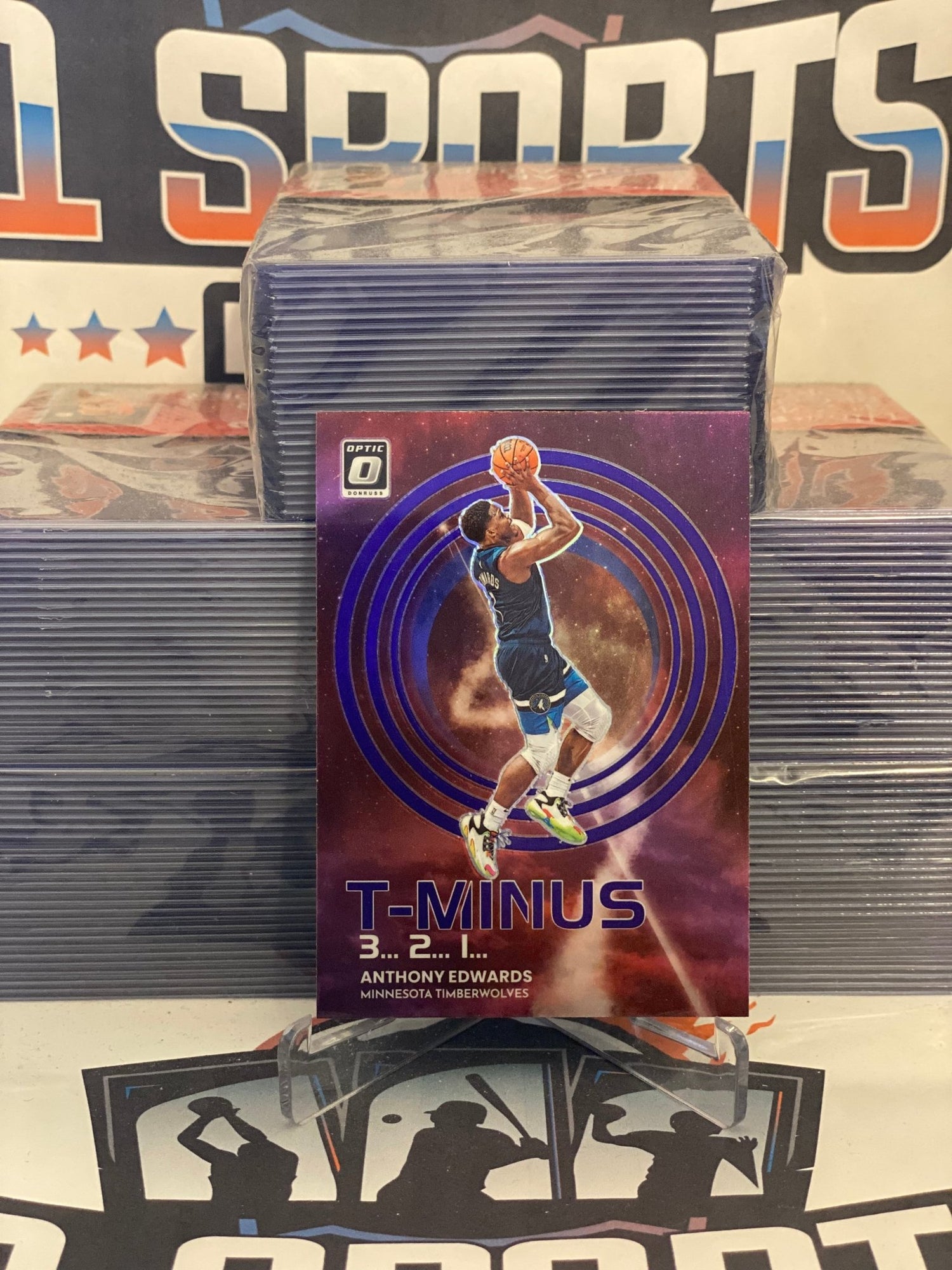 2022 Donruss Optic (Purple Prizm, T-Minus 3, 2, 1) Anthony Edwards #11