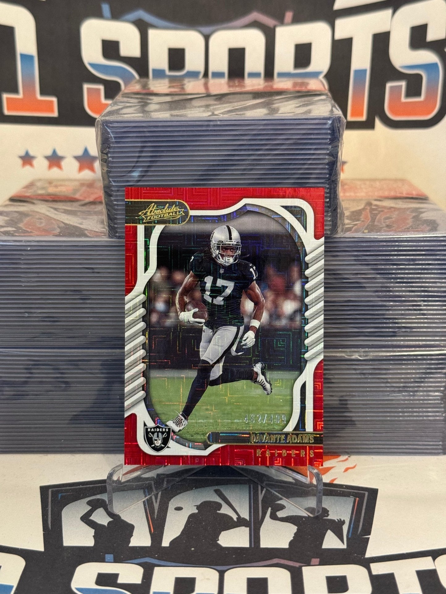 2022 Panini Absolute (Red Squares Prizm 462/499) DaVante Adams #61