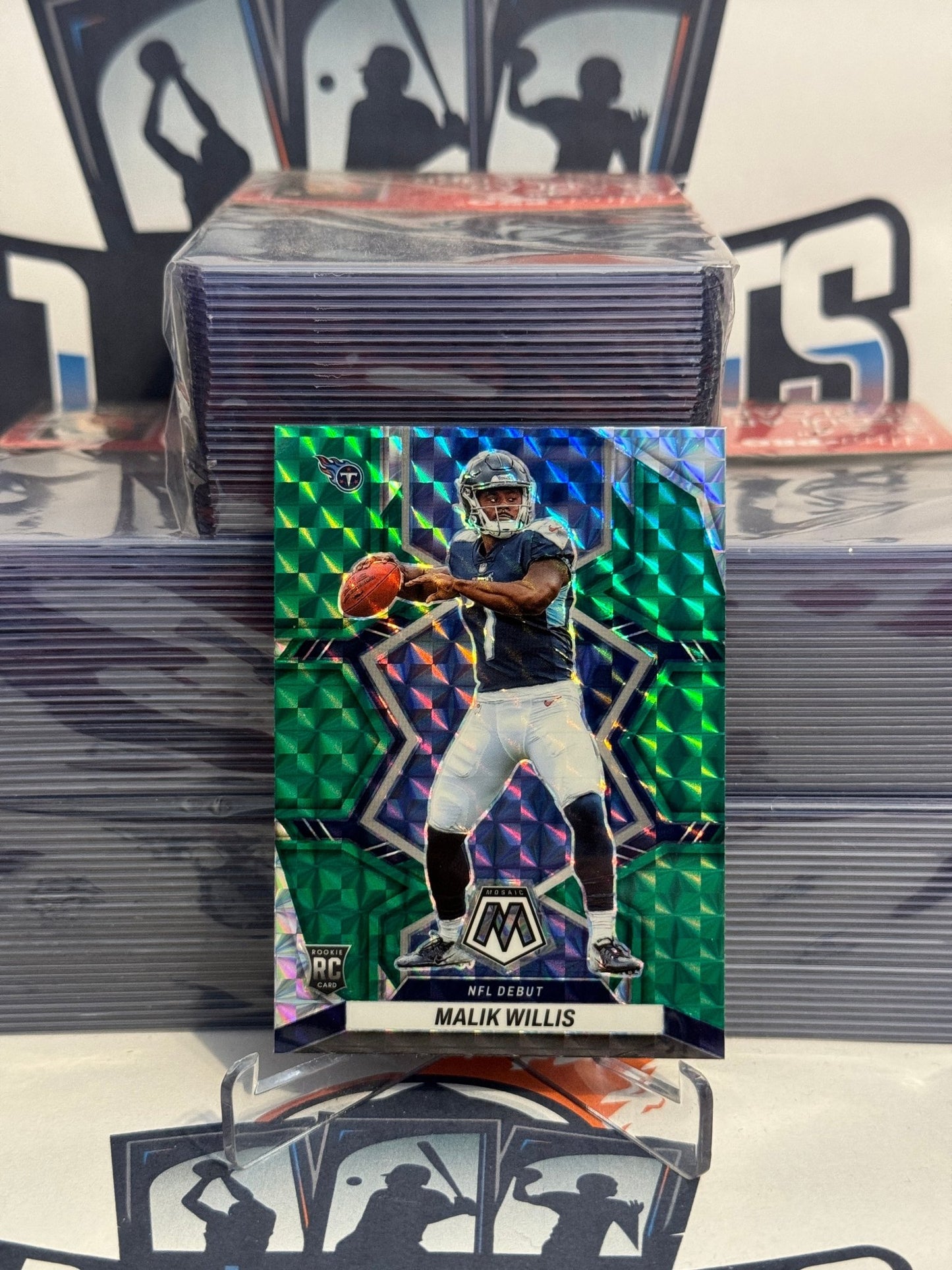 2022 Panini Mosaic (Green Prizm, NFL Debut) Malik Willis Rookie #272