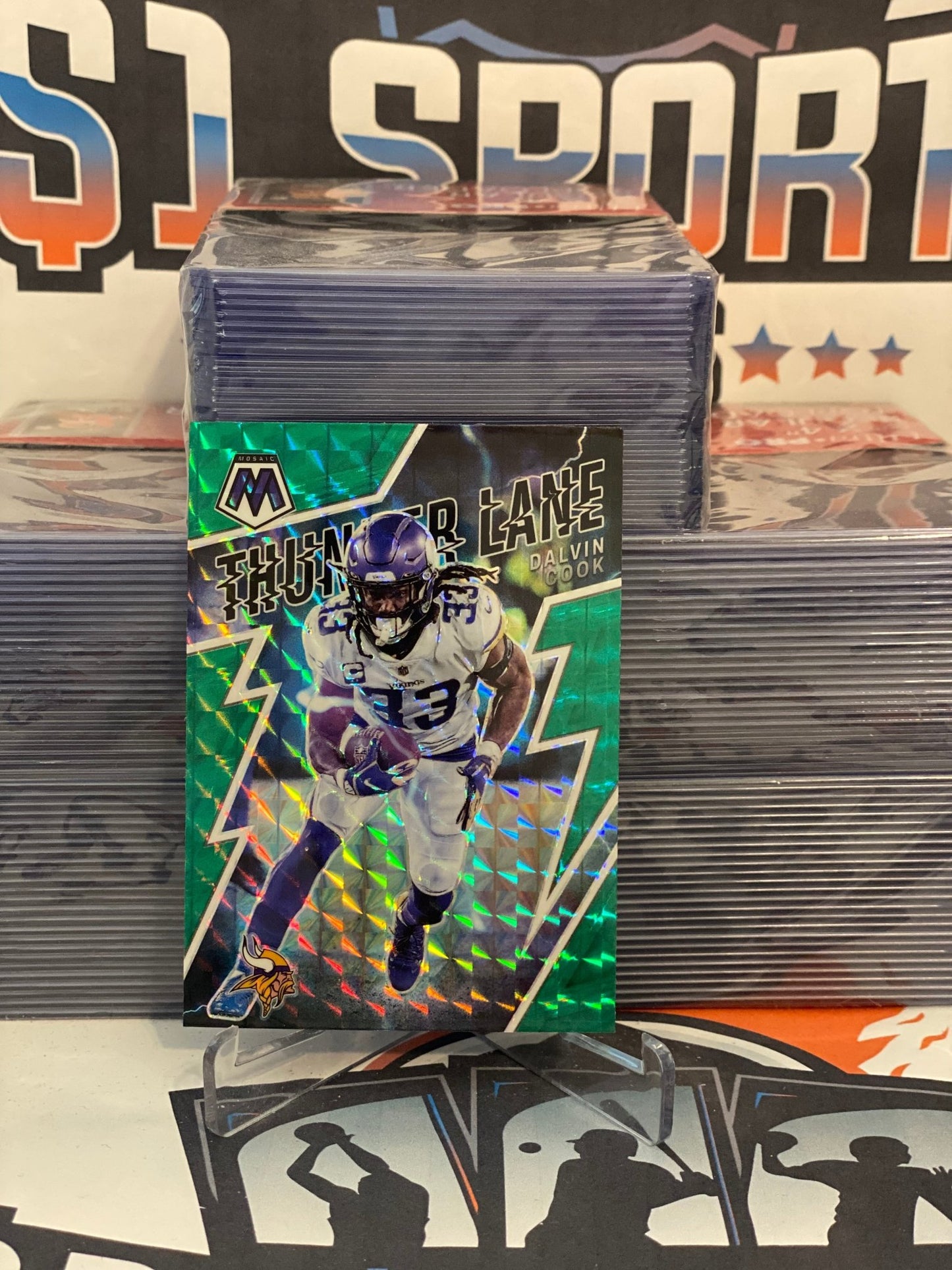 2022 Panini Mosaic (Green Prizm, Thunder Lane) Dalvin Cook #TL-3