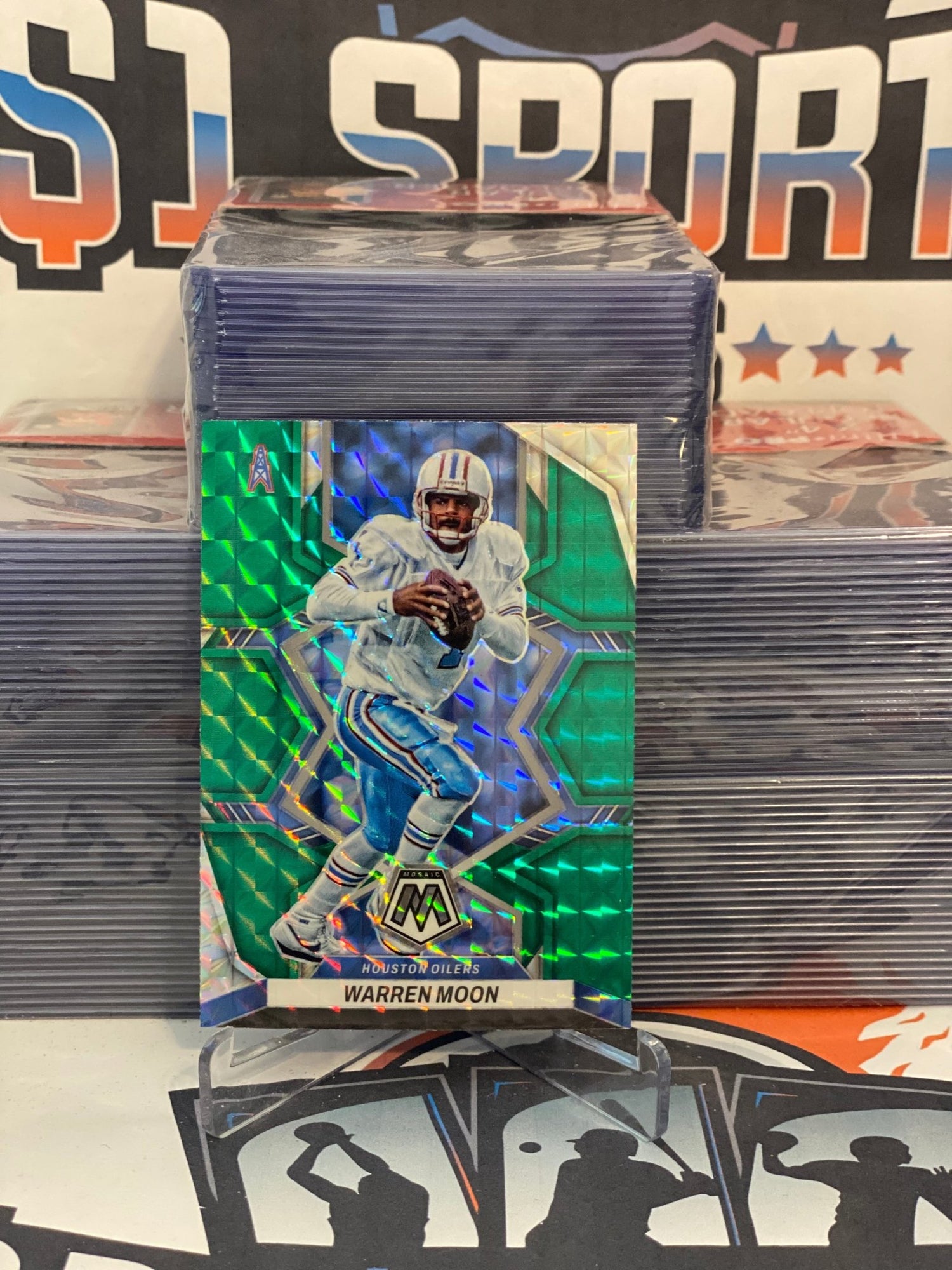 2022 Panini Mosaic (Green Prizm) Warren Moon #81