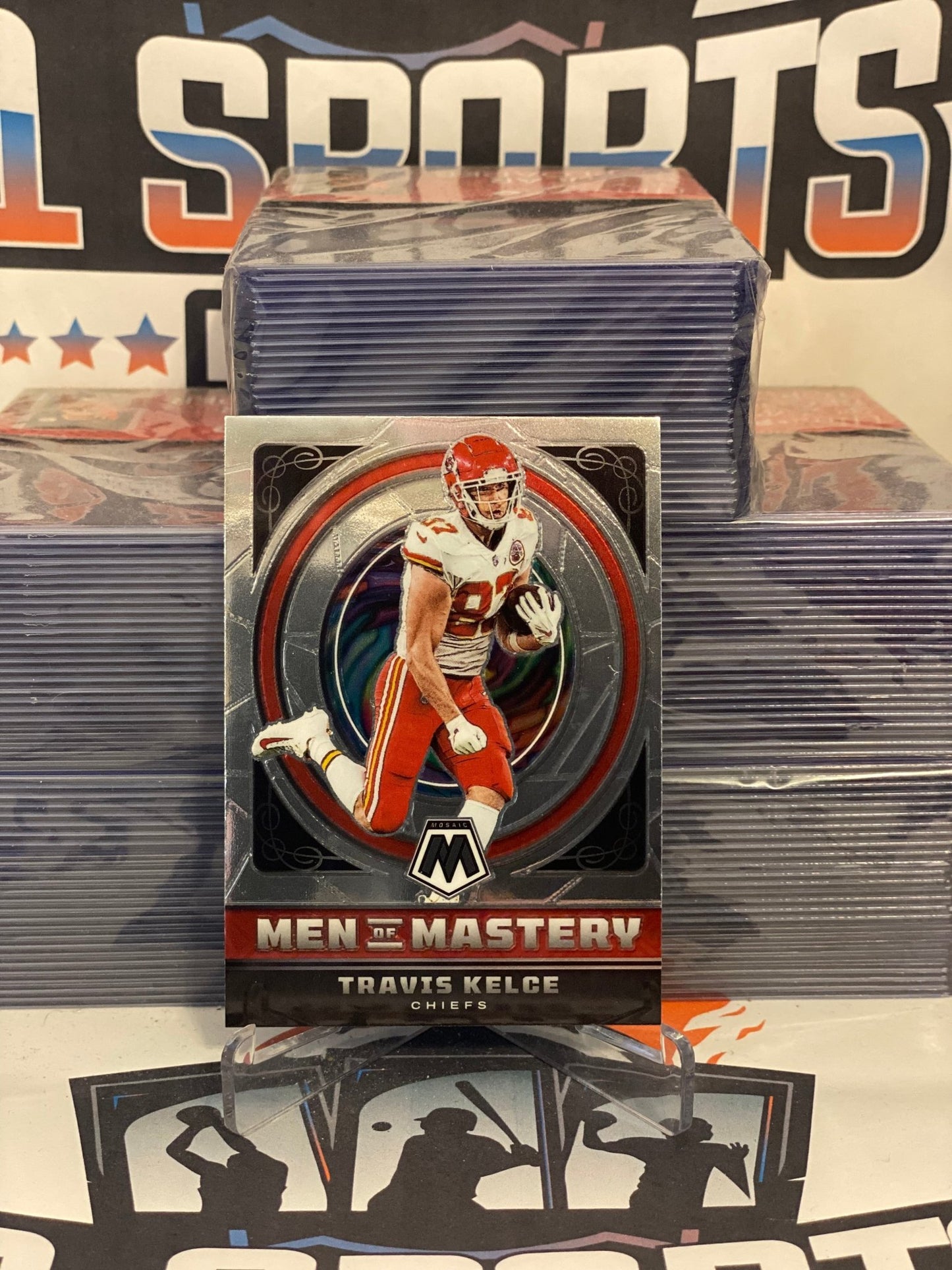 2022 Panini Mosaic (Men of Mastery) Travis Kelce #MM-14