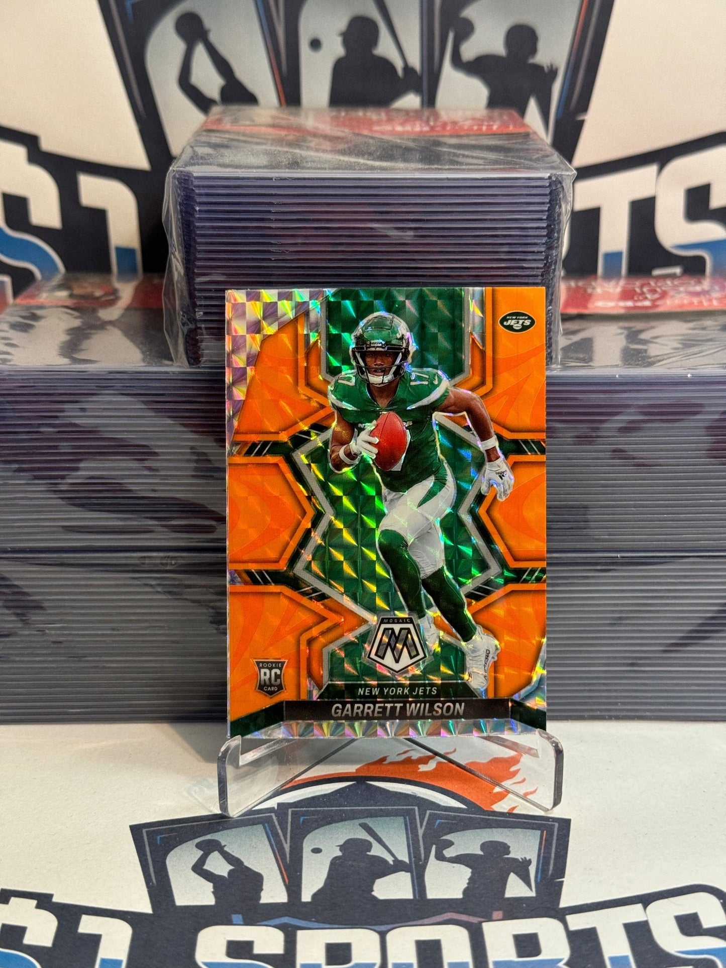 2022 Panini Mosaic (Orange Reactive Prizm) Garrett Wilson Rookie #311