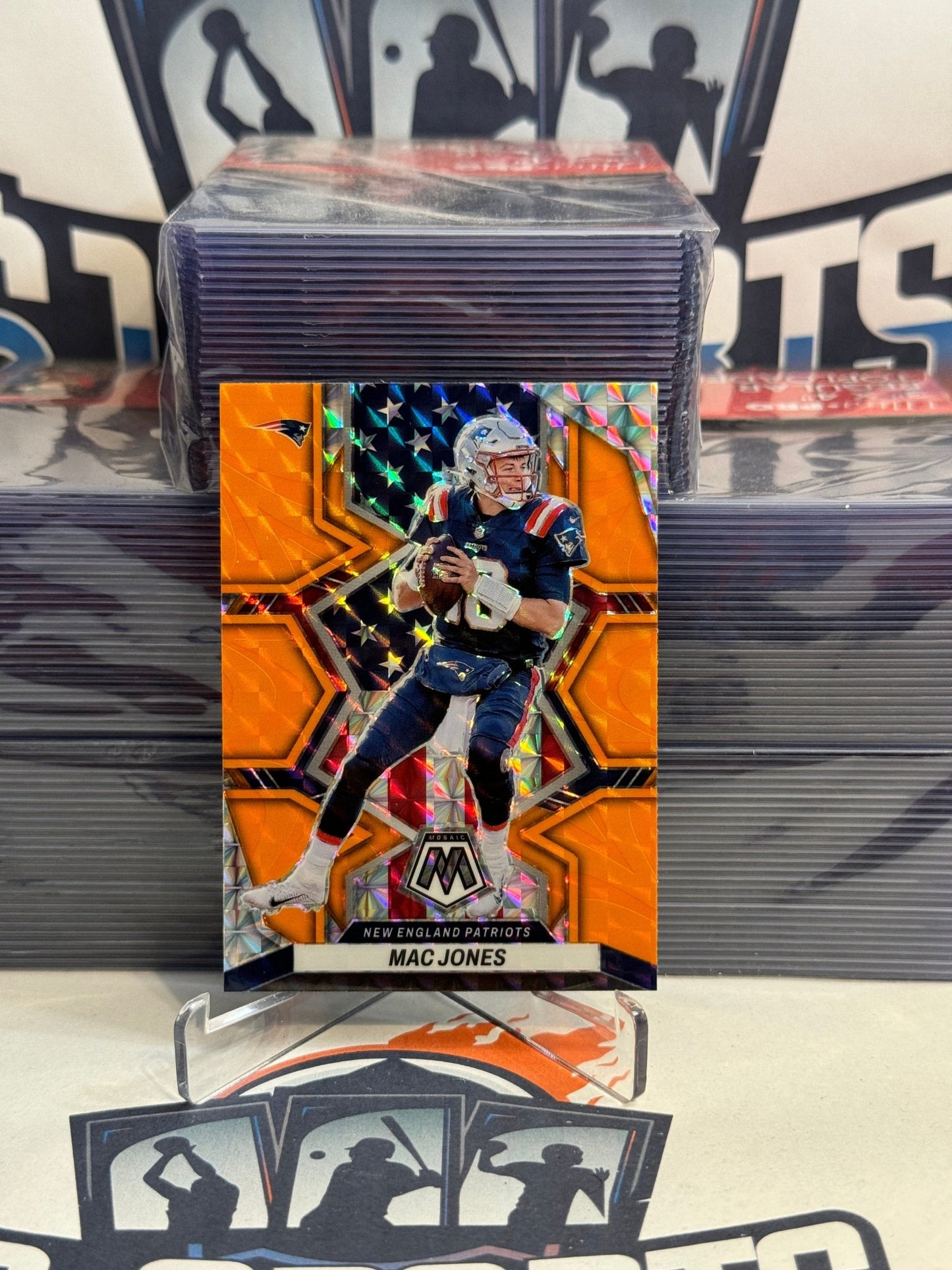 2022 Panini Mosaic (Orange Reactive Prizm, National Pride) Mac Jones #266