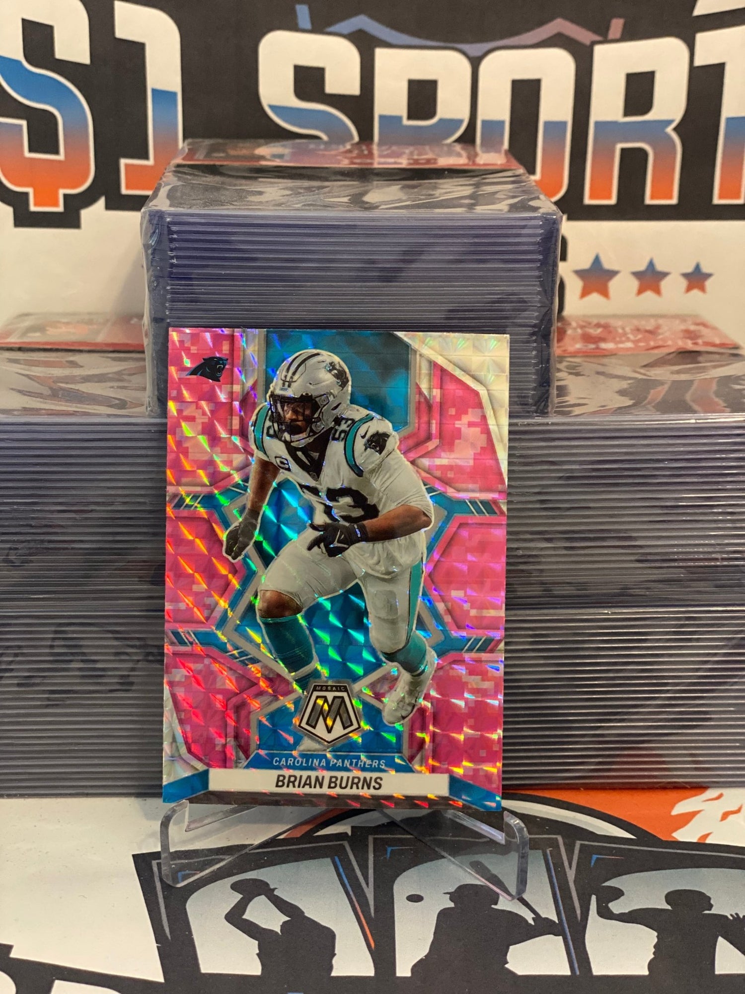 2022 Panini Mosaic (Pink Camo Prizm) Brian Burns #234