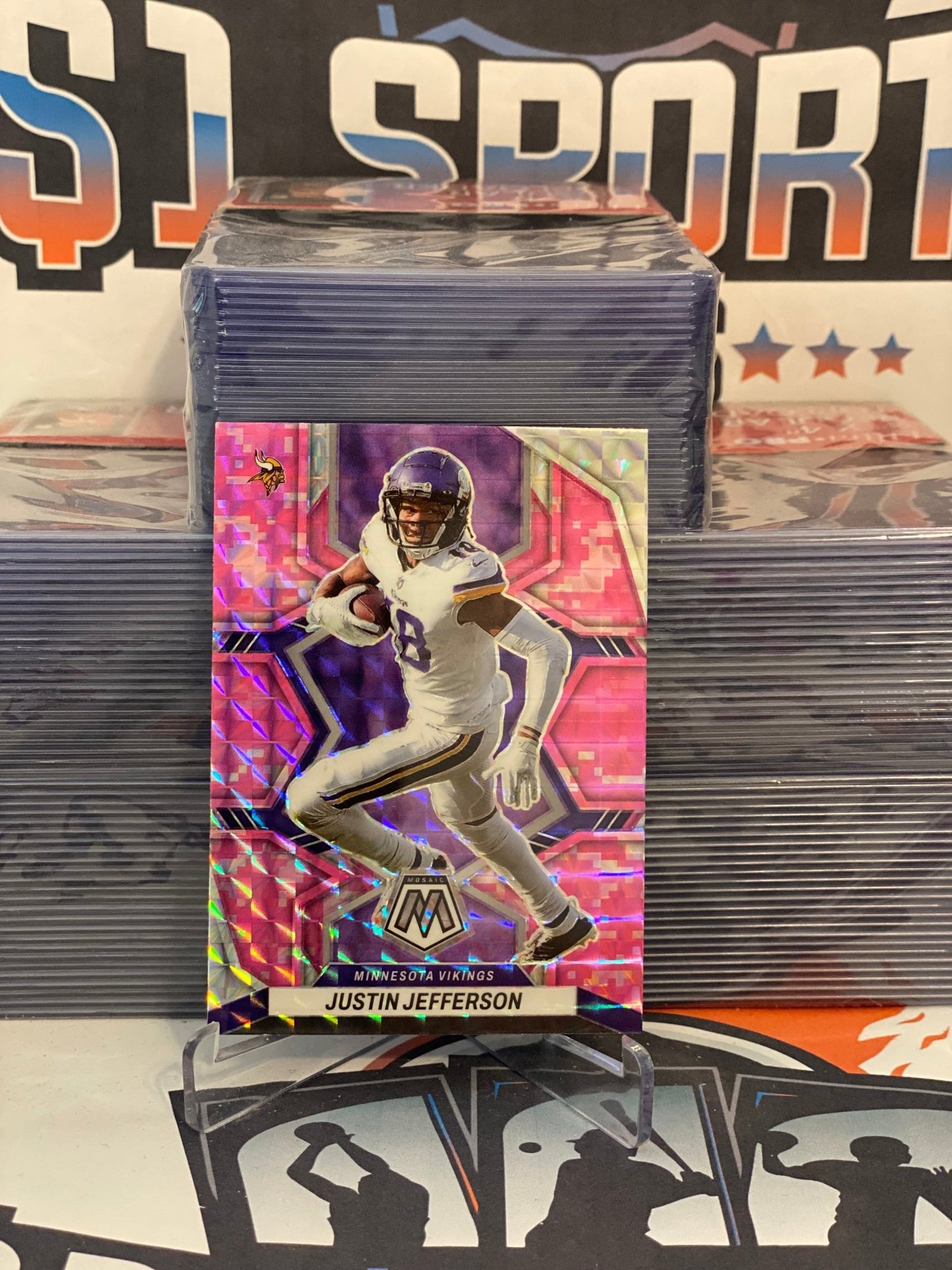 2022 Panini Mosaic (Pink Camo Prizm) Justin Jefferson #129