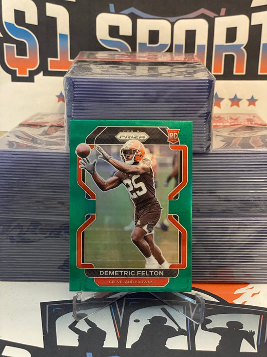 2022 Panini Prizm (Green Prizm) Demetric Felton Rookie #411