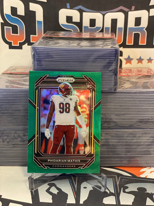 2022 Panini Prizm (Green Prizm) Phidarian Mathias Rookie #390