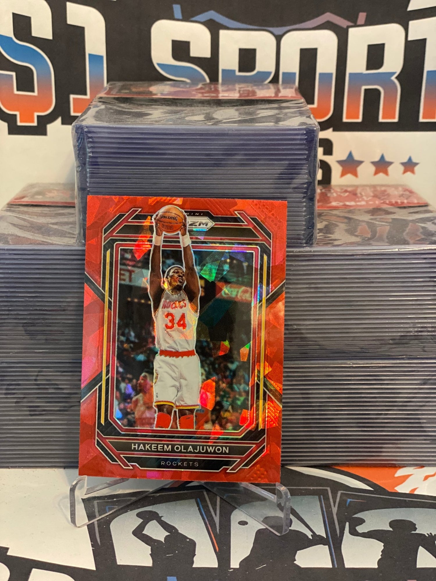 2022 Panini Prizm (Red Ice Prizm) Hakeem Olajuwon #290