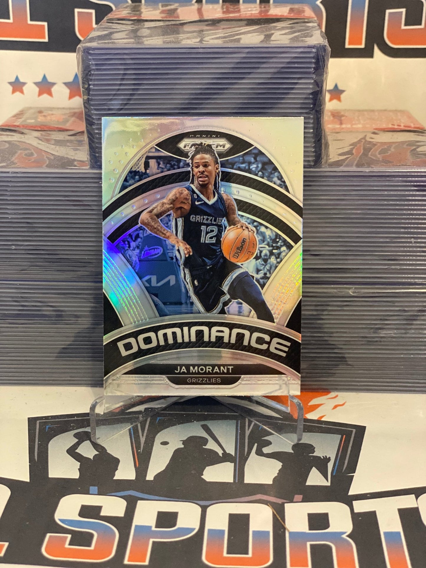 2022 Panini Prizm (Silver Prizm, Dominance) Ja Morant #5