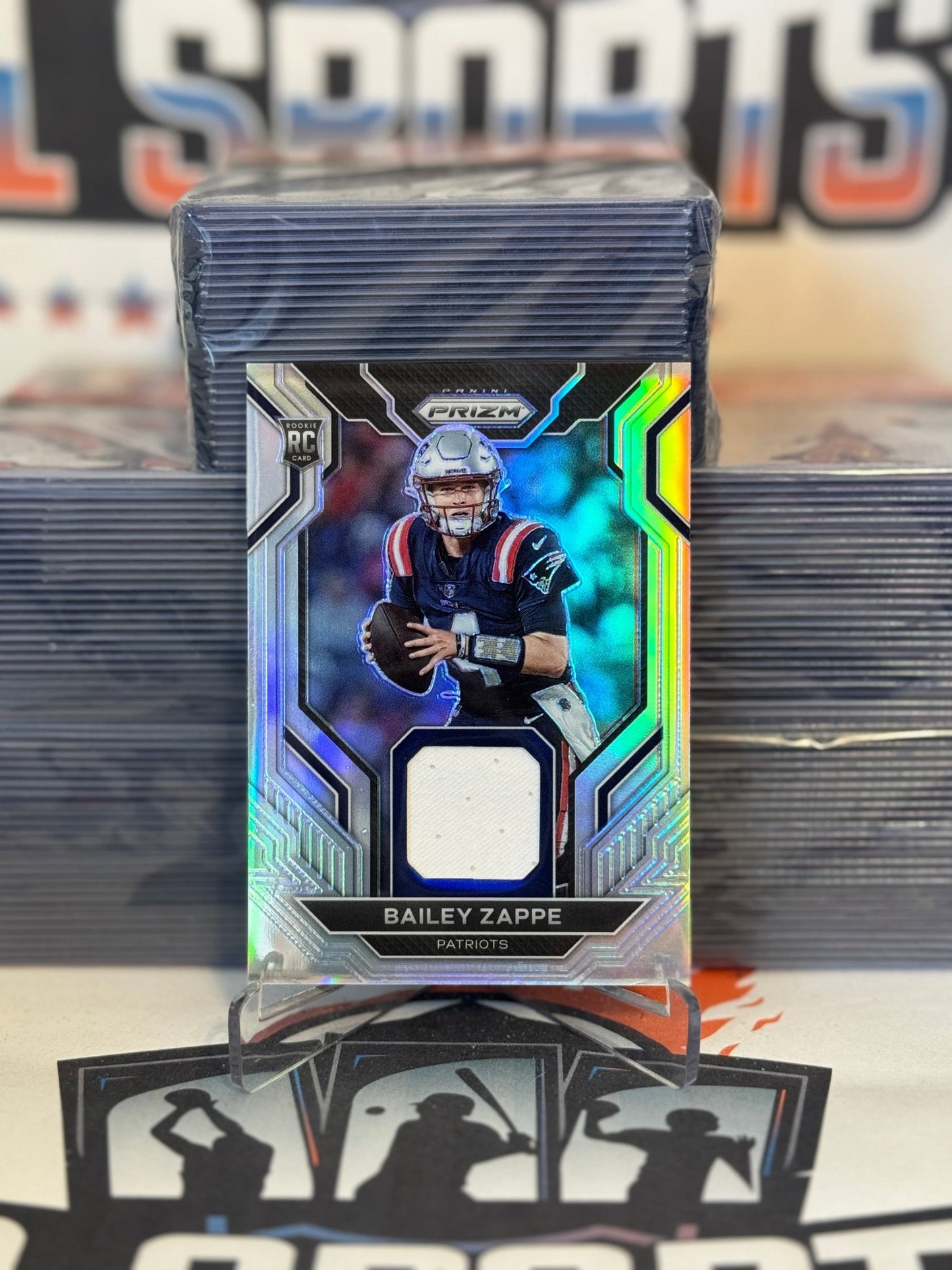 2022 Panini Prizm (Silver Prizm, Rookie Gear Relic) Bailey Zappe #RG-BZ