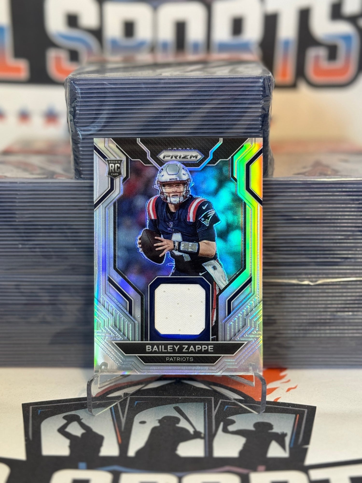 2022 Panini Prizm (Silver Prizm, Rookie Gear Relic) Bailey Zappe #RG-BZ