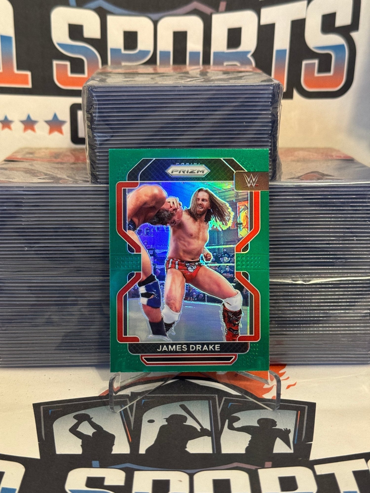 2022 Panini Prizm WWE (Green Prizm) James Drake #105