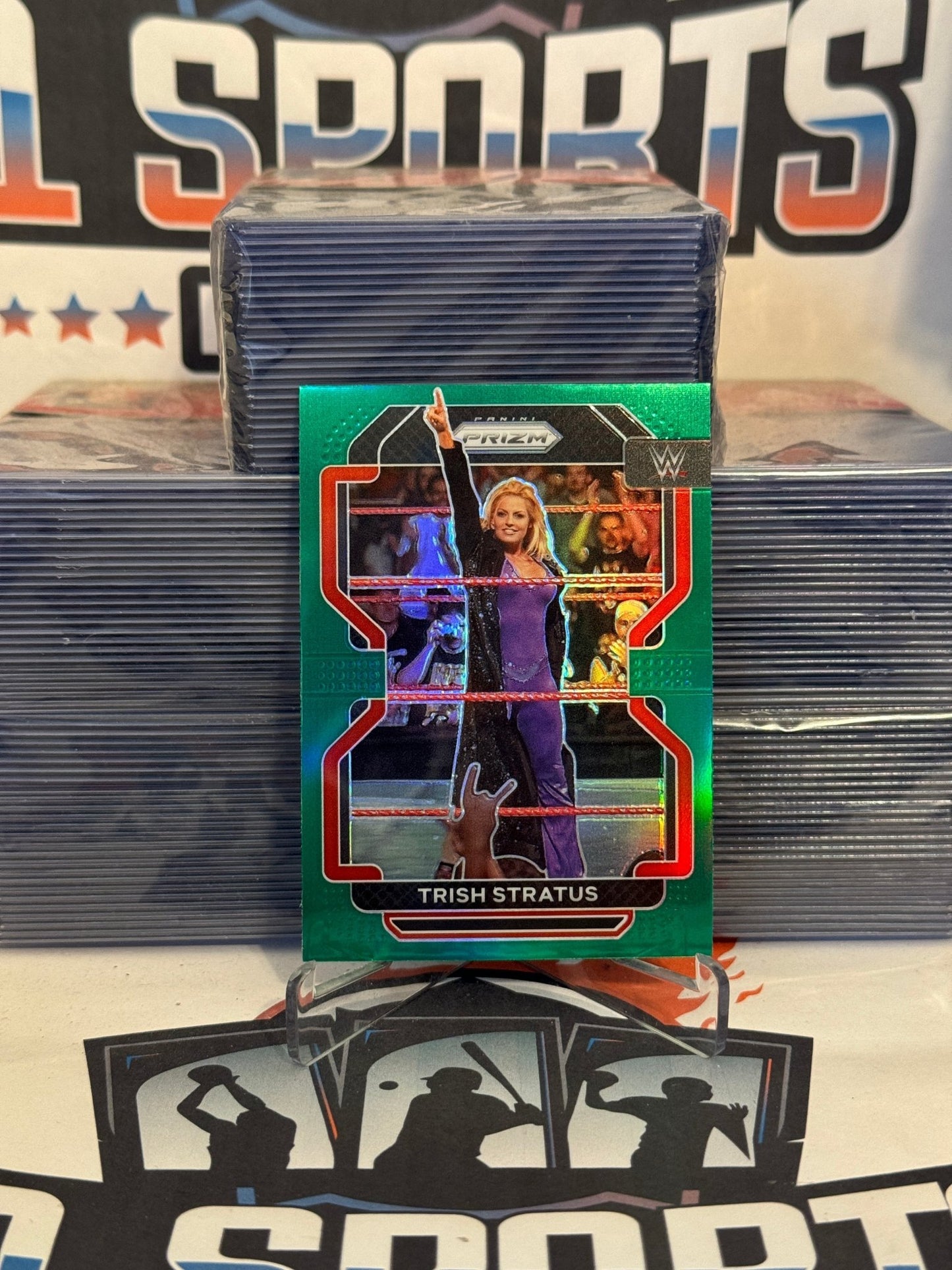 2022 Panini Prizm WWE (Green Prizm) Trish Stratus #197