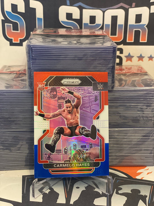 2022 Panini Prizm WWE (Red White Blue Prizm) Carmelo Hayes Rookie #162