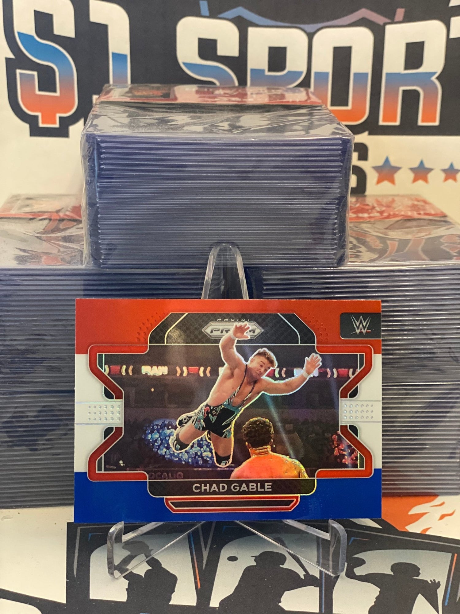 2022 Panini Prizm WWE (Red White Blue Prizm) Chad Gable #79