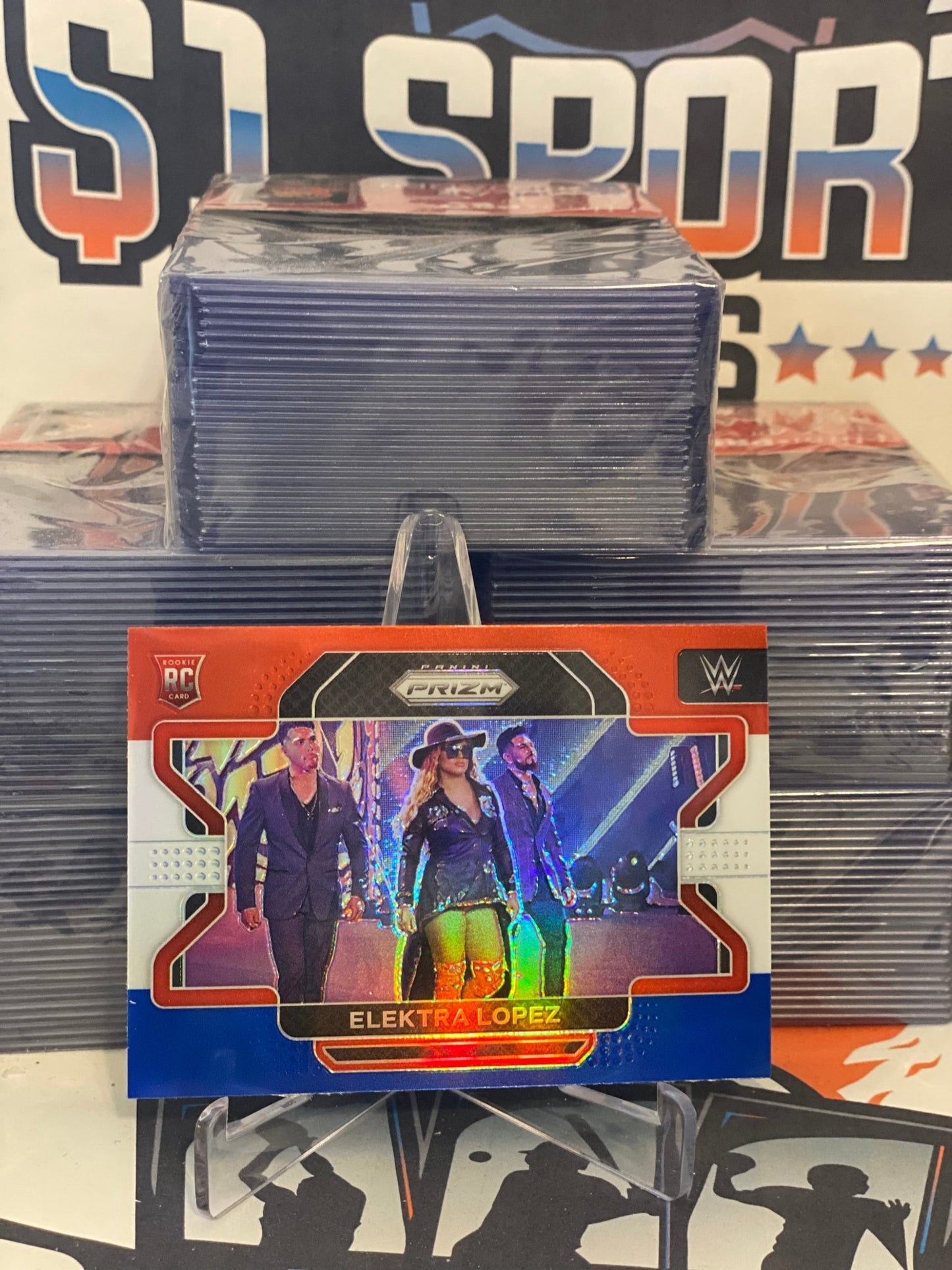 2022 Panini Prizm WWE (Red White Blue Prizm) Elektra Lopez Rookie #71
