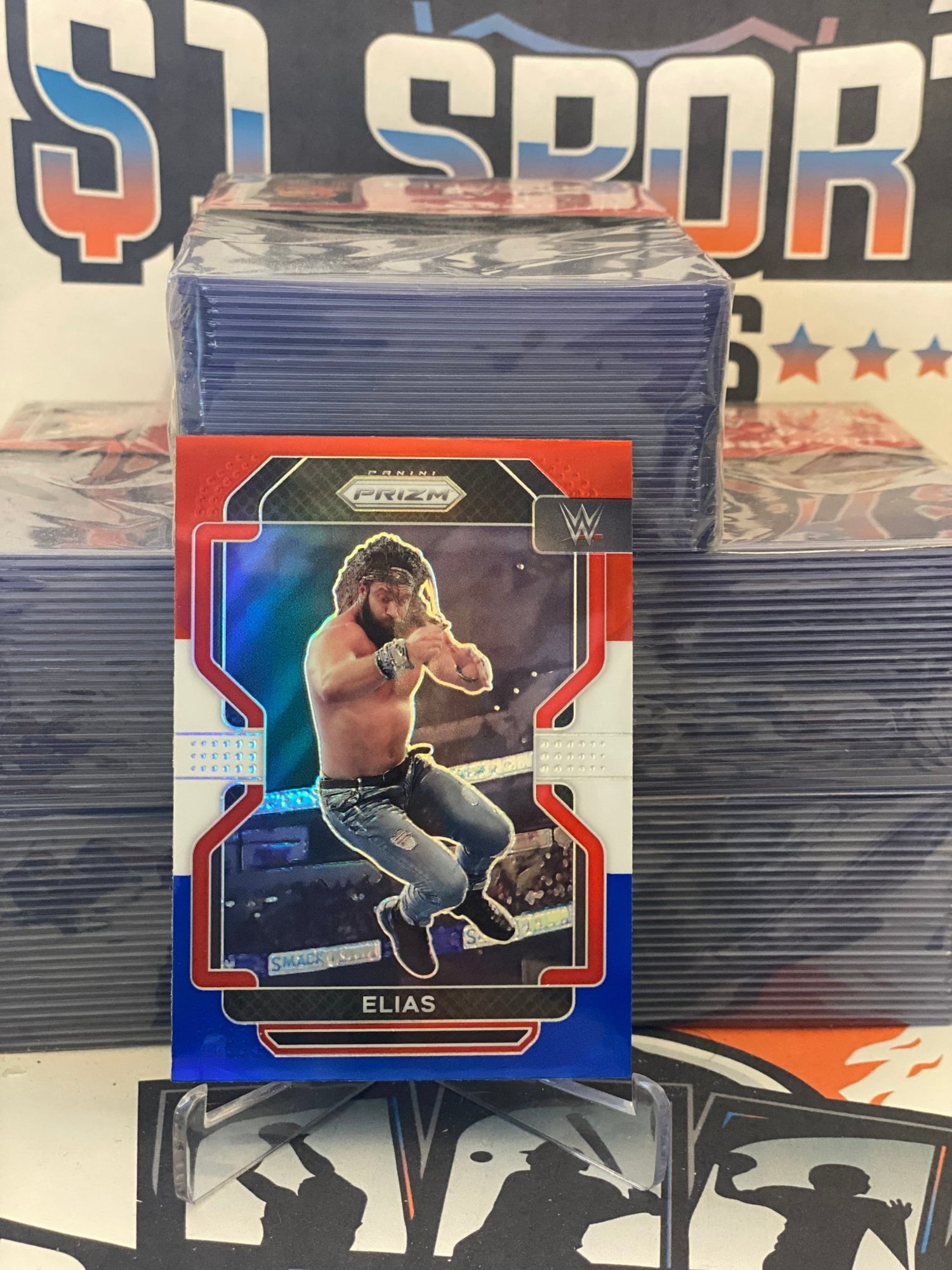 2022 Panini Prizm WWE (Red White Blue Prizm) Elias #173