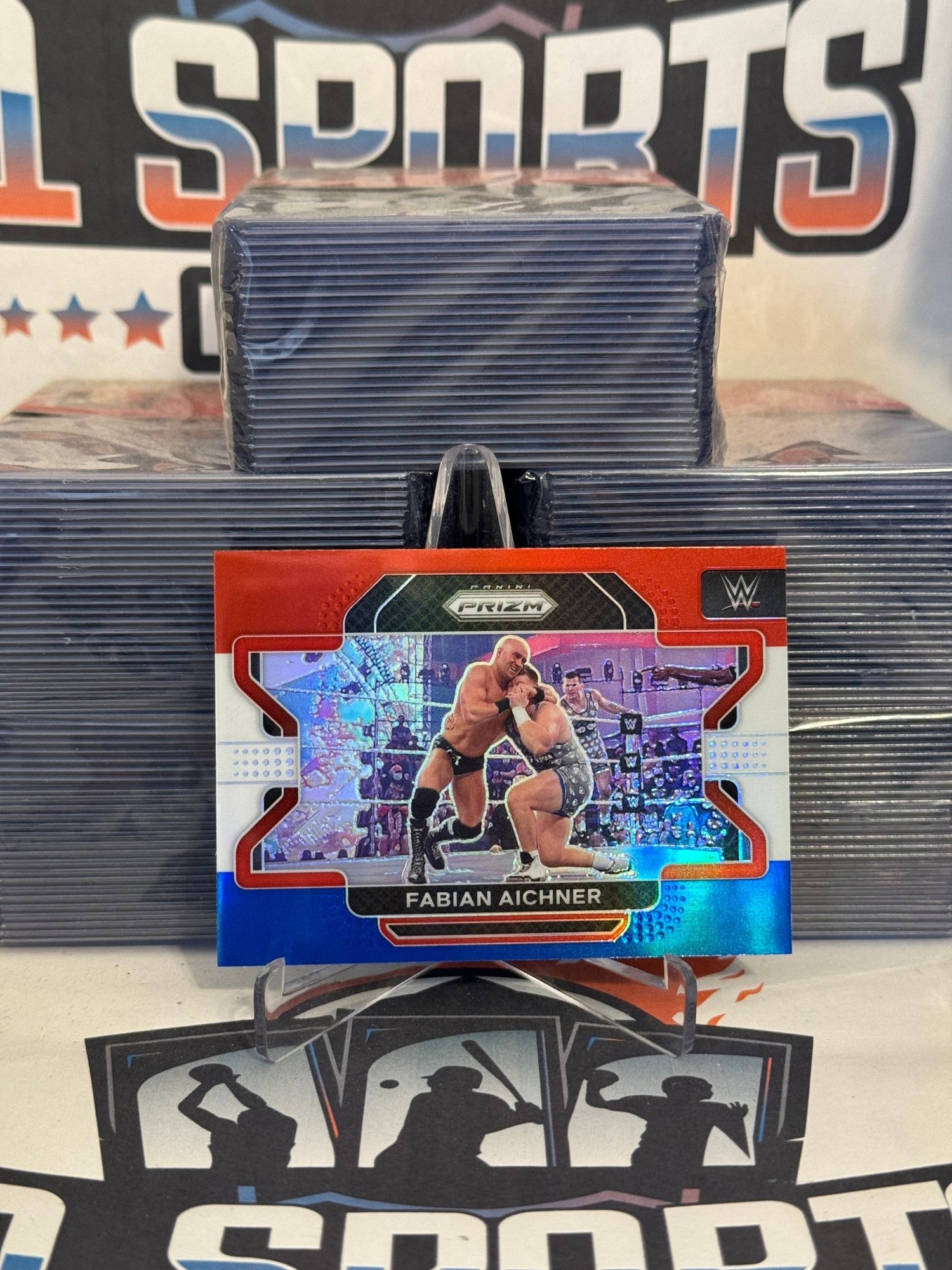 2022 Panini Prizm WWE (Red White Blue Prizm) Fabian Aichner #3