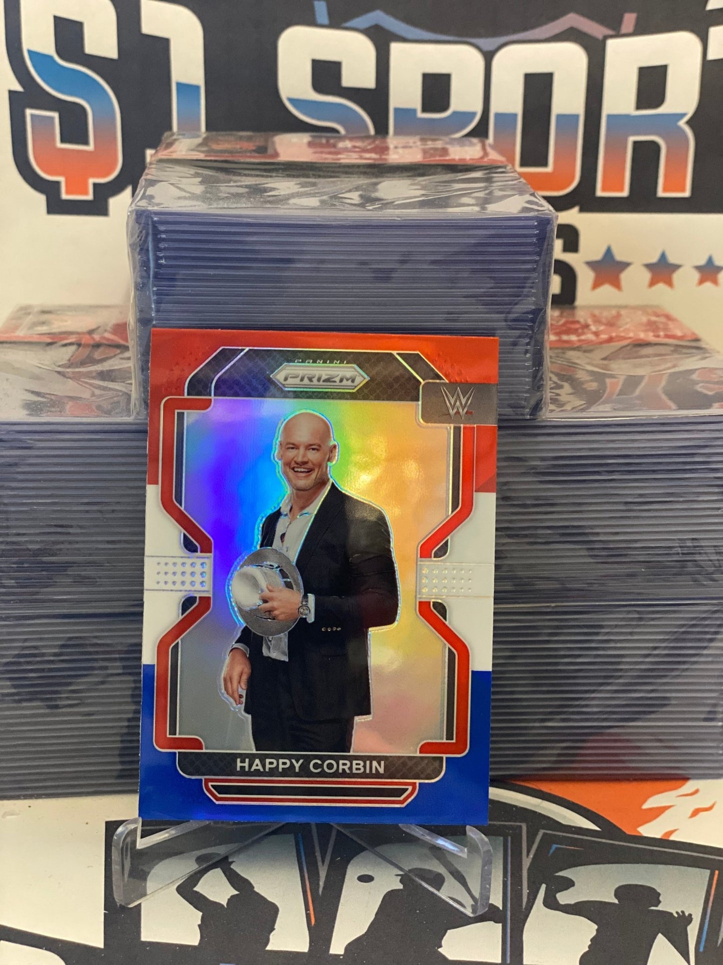 2022 Panini Prizm WWE (Red White Blue Prizm) Happy Corbin #148