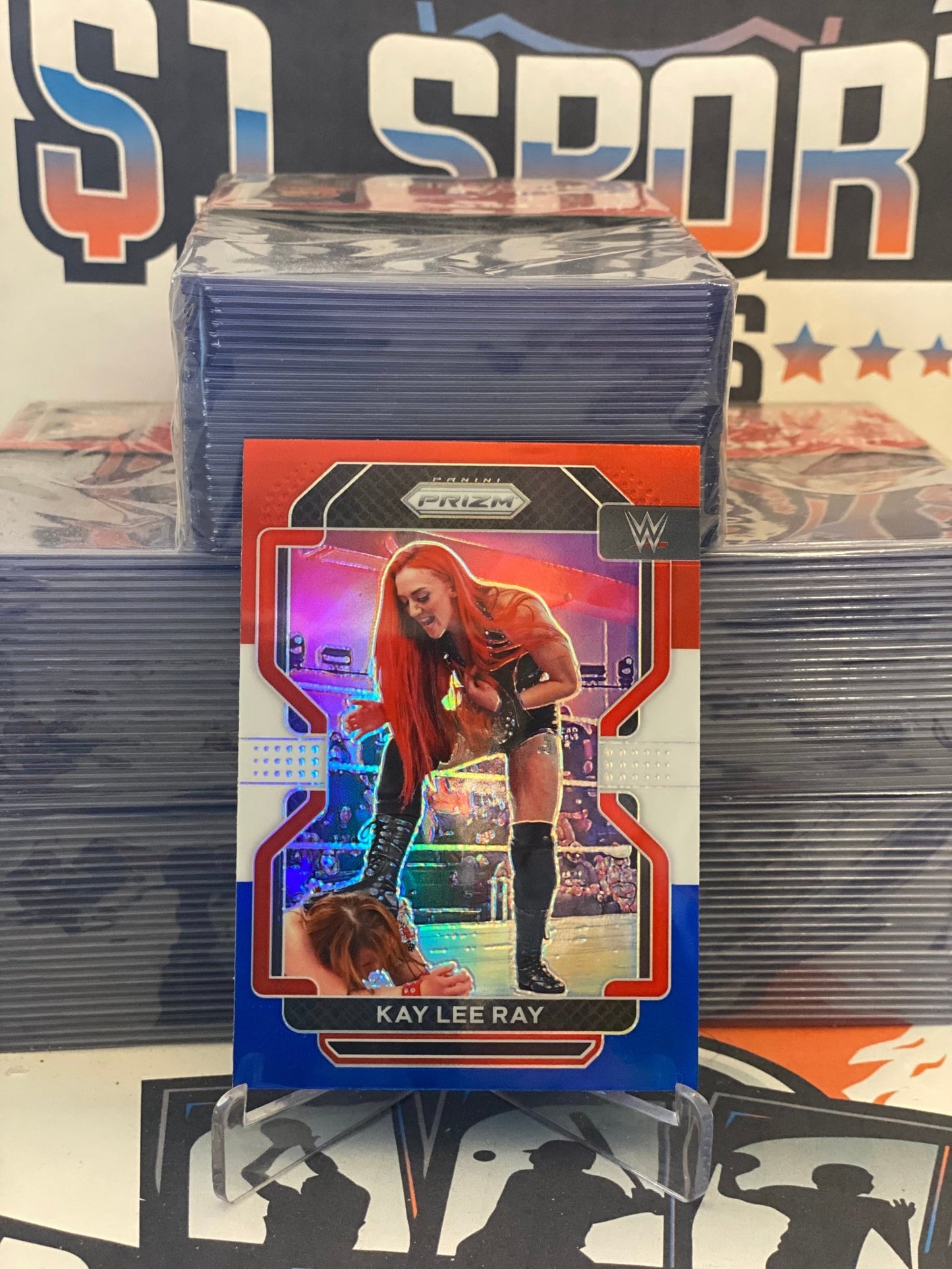 2022 Panini Prizm WWE (Red White Blue Prizm) Kay Lee Ray #106