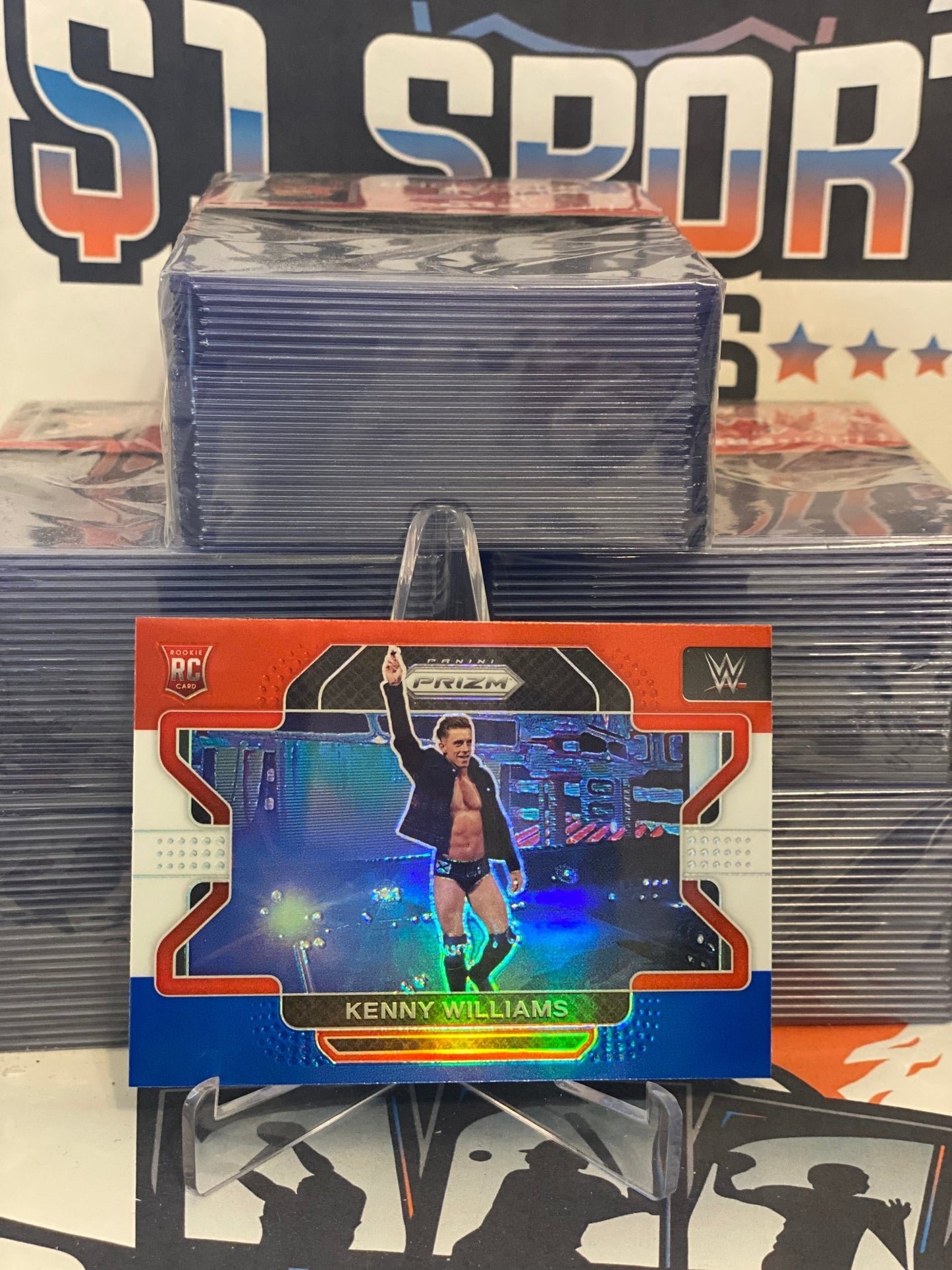 2022 Panini Prizm WWE (Red White Blue Prizm) Kenny Williams Rookie #6