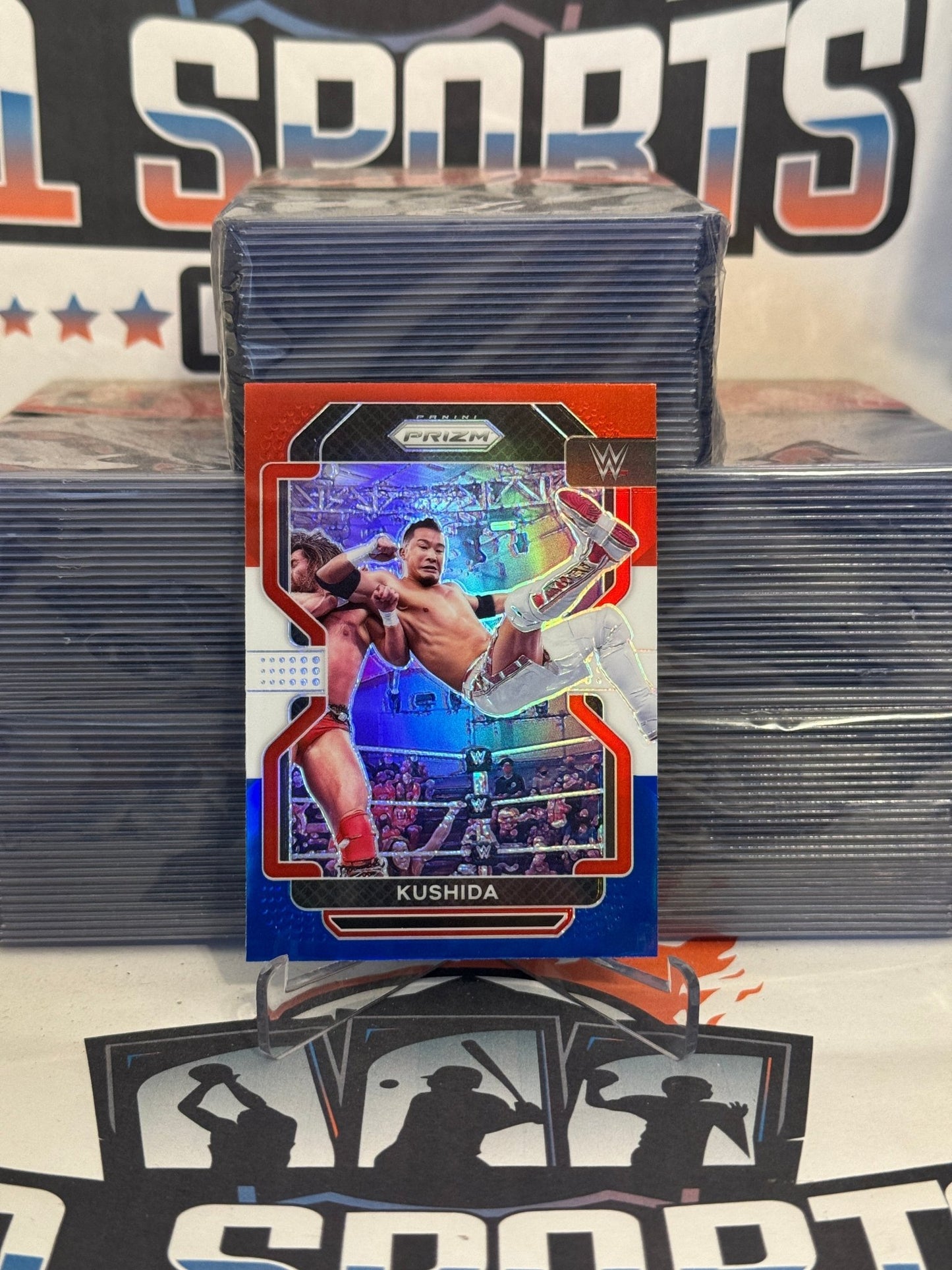 2022 Panini Prizm WWE (Red White Blue Prizm) Kushida #133