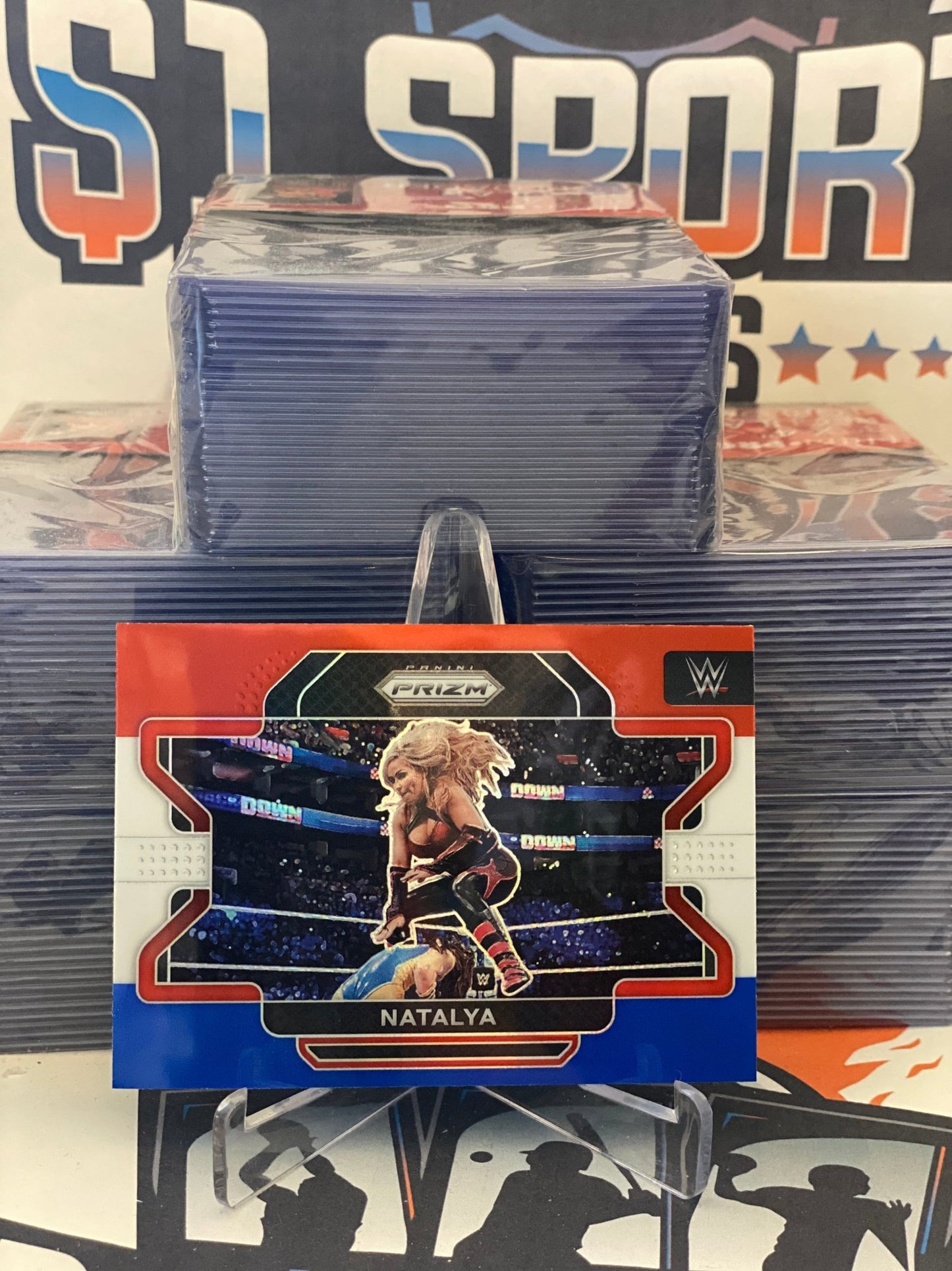 2022 Panini Prizm WWE (Red White Blue Prizm) Natalya #28