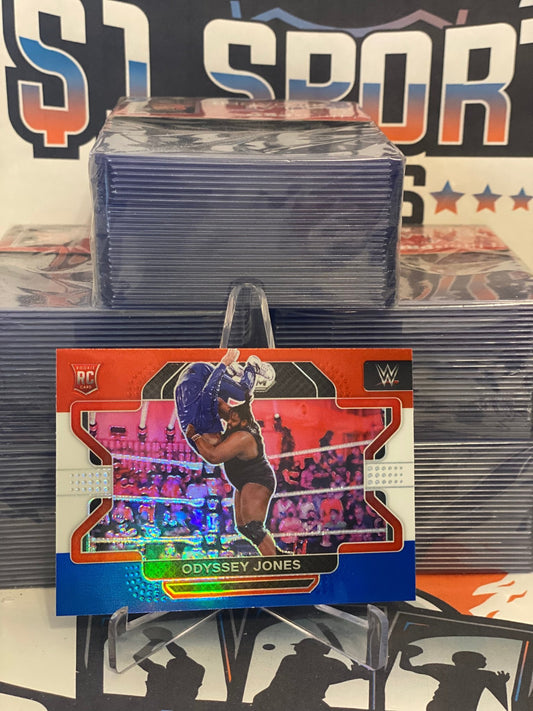 2022 Panini Prizm WWE (Red White Blue Prizm) Odyssey Jones Rookie #48