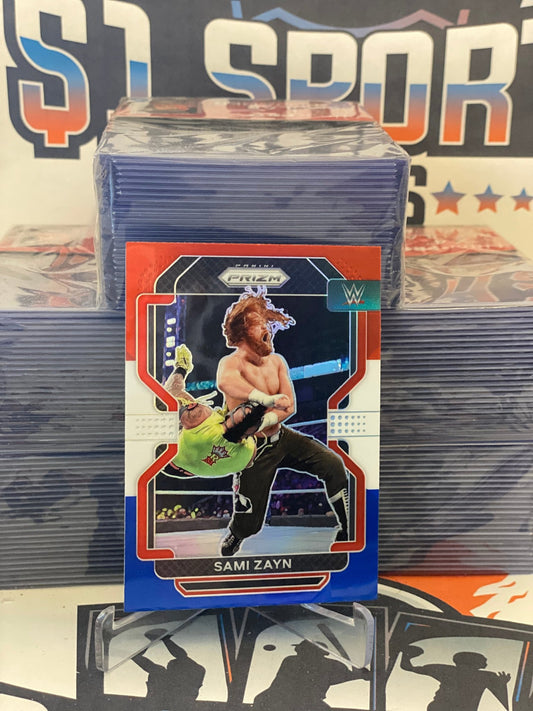 2022 Panini Prizm WWE (Red White Blue Prizm) Sami Zayn #181