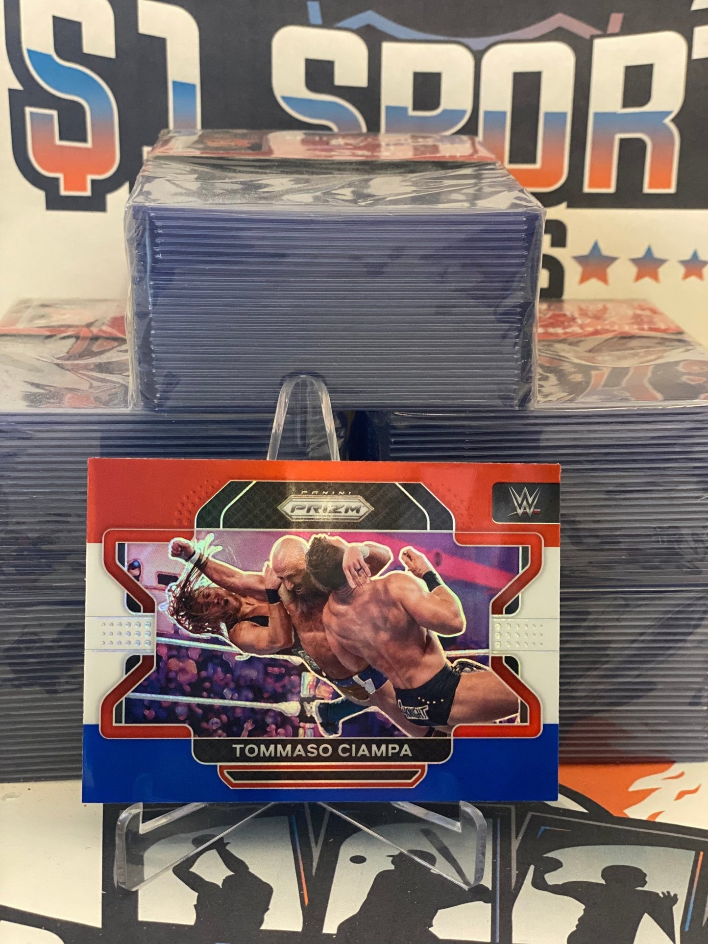 2022 Panini Prizm WWE (Red White Blue Prizm) Tommaso Ciampa #62