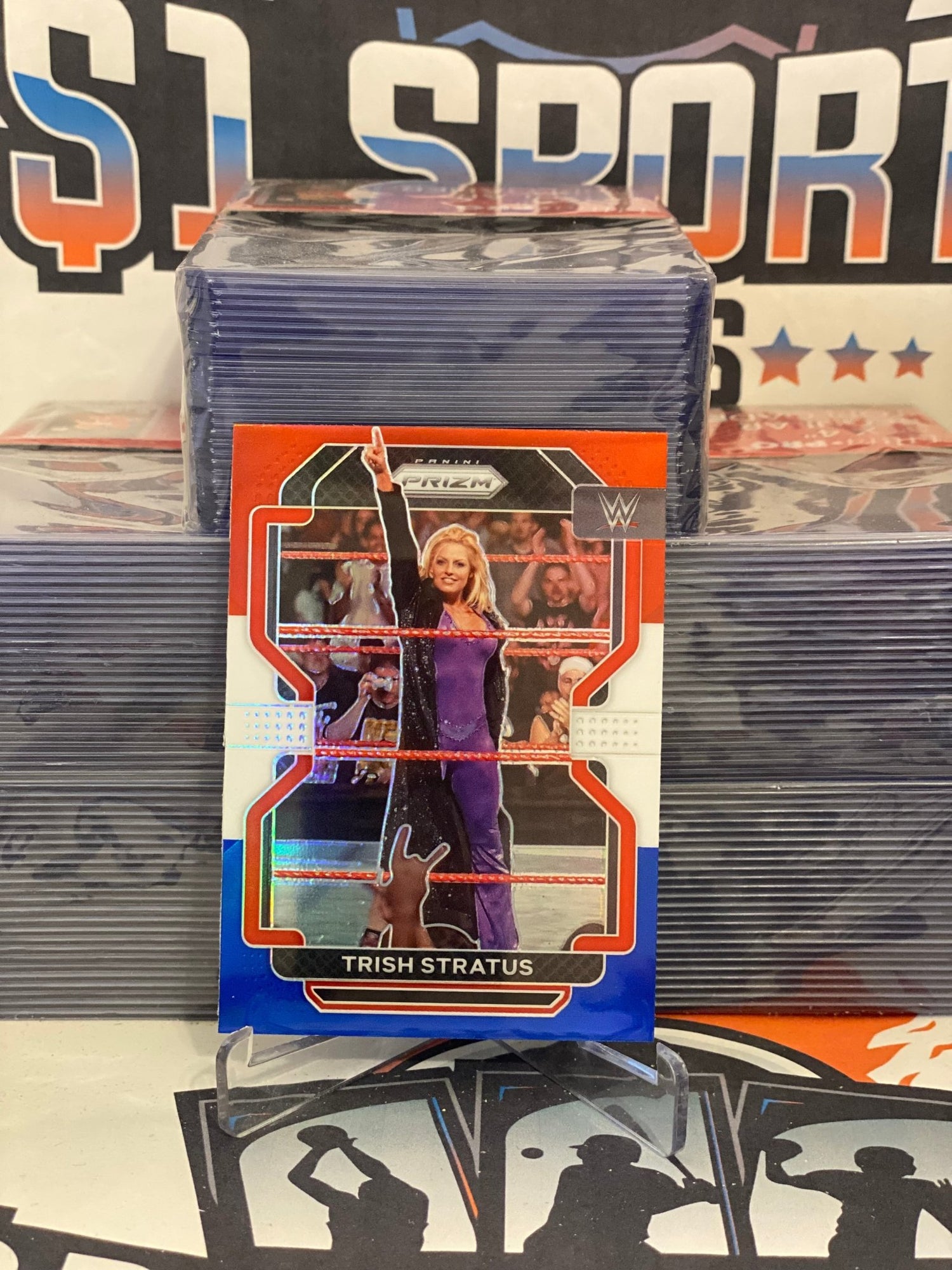 2022 Panini Prizm WWE (Red White Blue Prizm) Trish Stratus #197