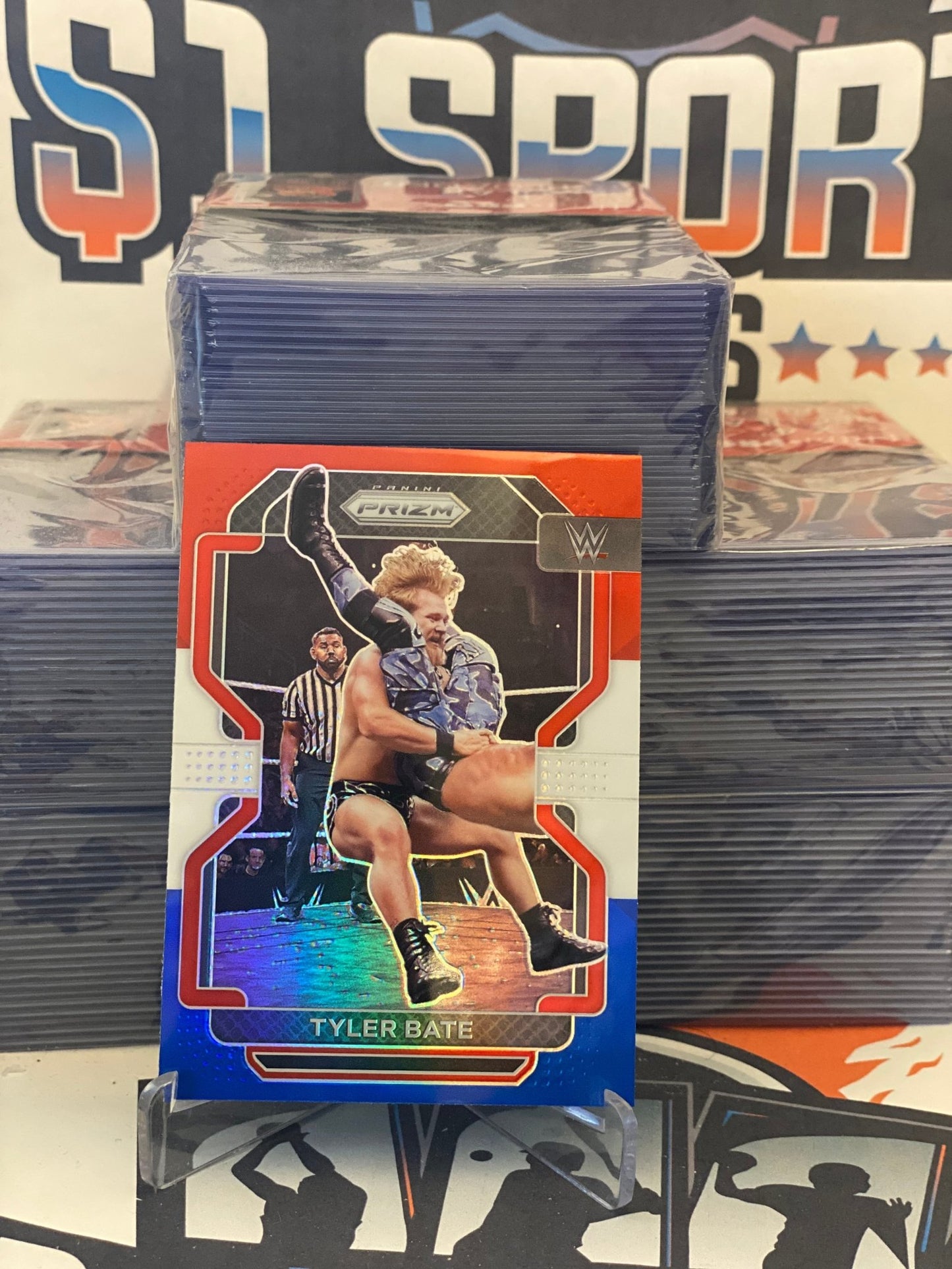 2022 Panini Prizm WWE (Red White Blue Prizm) Tyler Bate #122