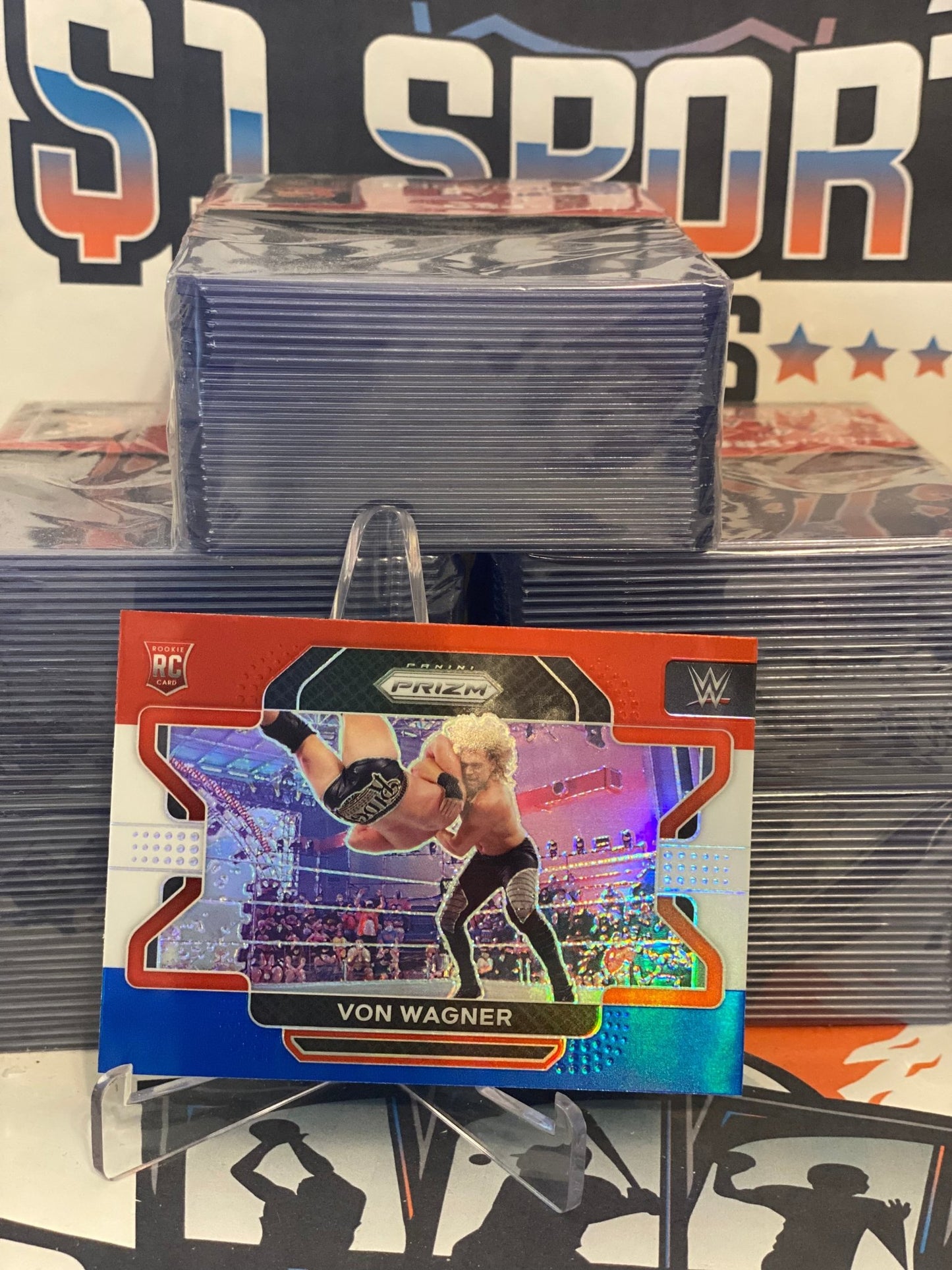 2022 Panini Prizm WWE (Red White Blue Prizm) Von Wagner Rookie #4