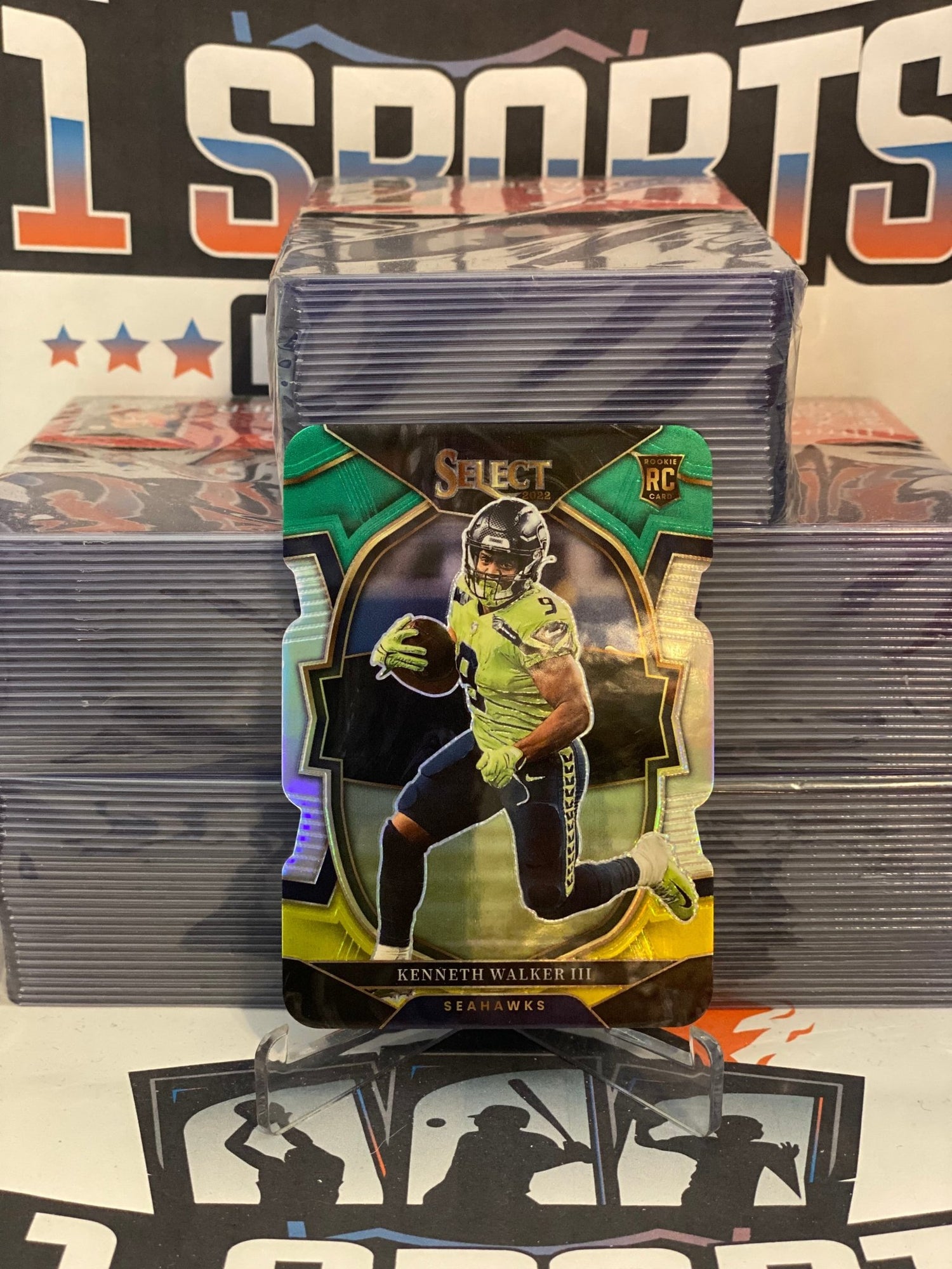 2022 Panini Select (Green Yellow Die Cut Prizm) Kenneth Walker III Rookie #2