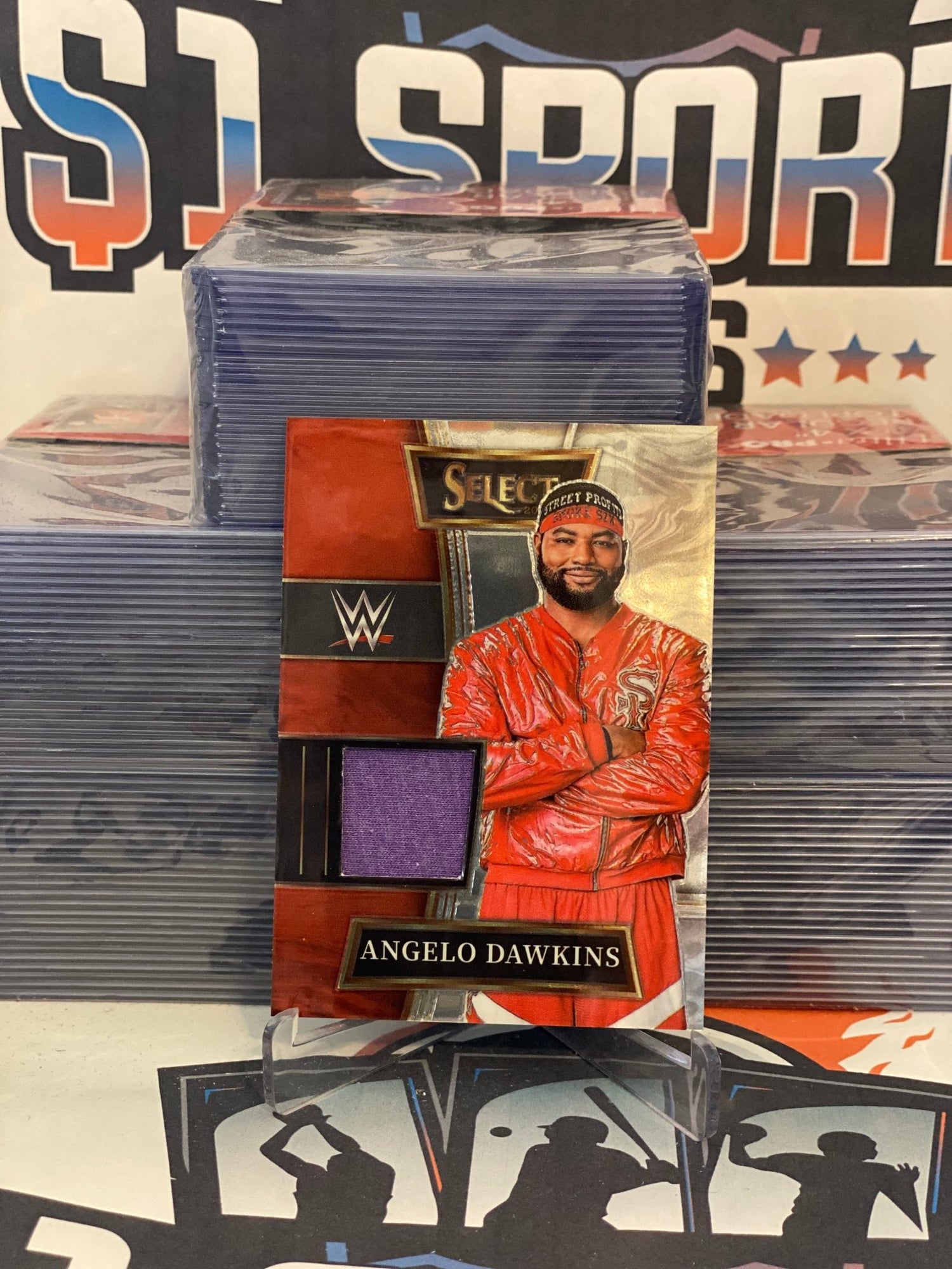 2022 Panini Select WWE (Relic) Angelo Dawkins #SW-ADK