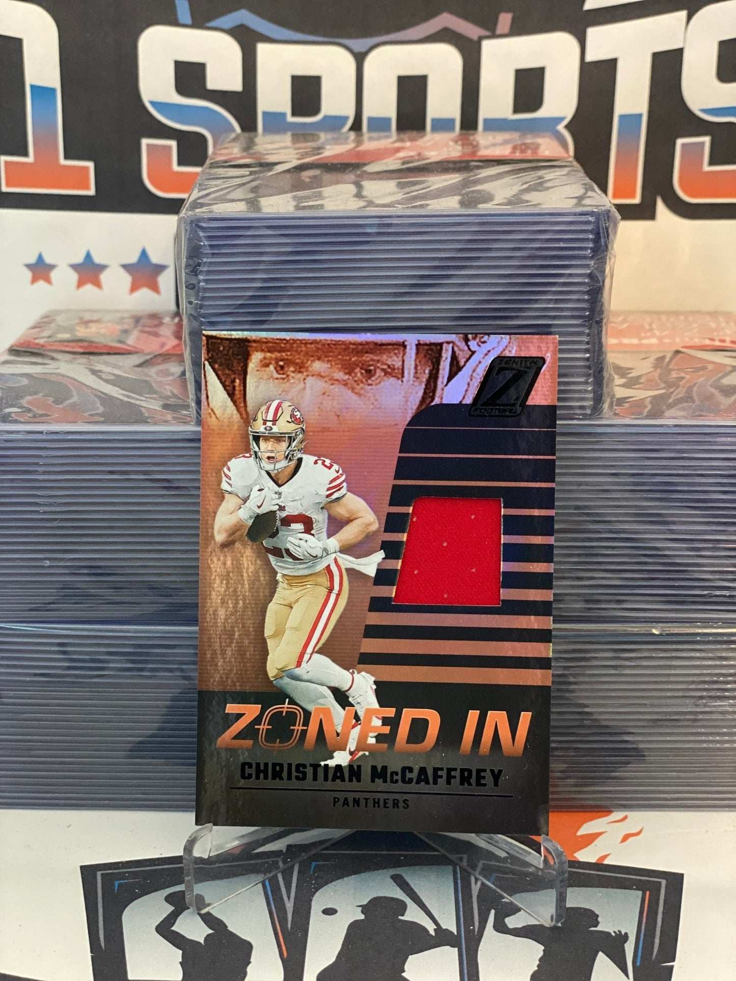 2022 Panini Zenith (Zoned In Relic) Christian McCaffrey #ZI-7