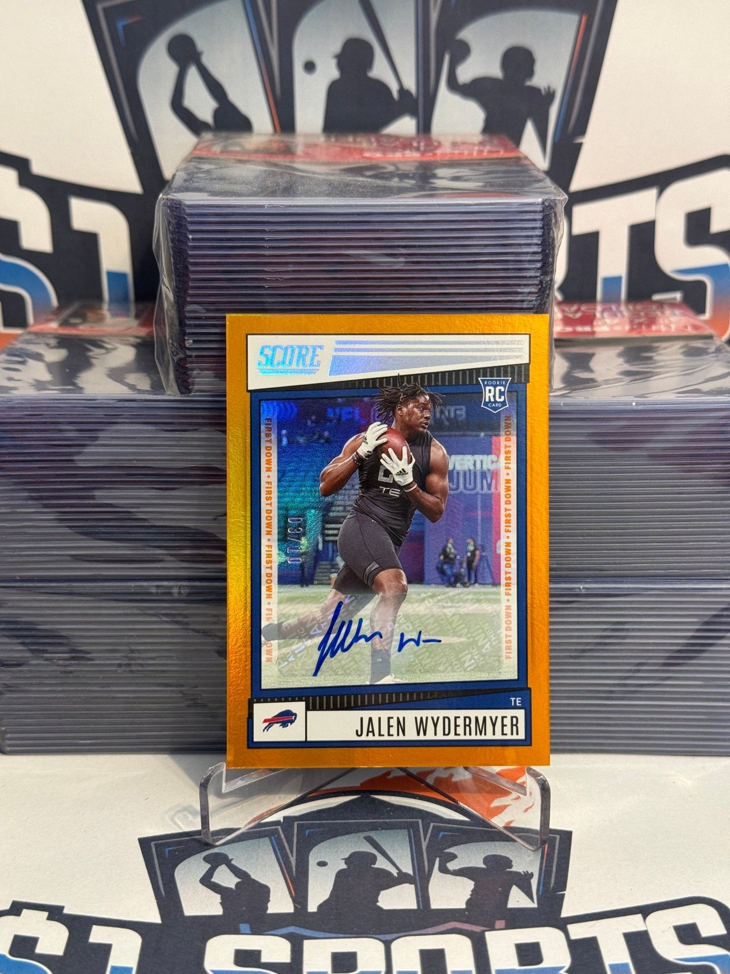 2022 Score (Orange Foil, Auto 3/10) Jalen Wydermyer Rookie #370