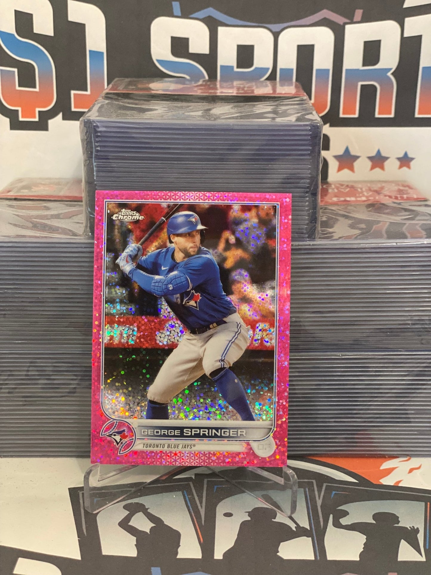 2022 Topps Chrome (Pink Speckle Refractor 344/350) George Springer #214