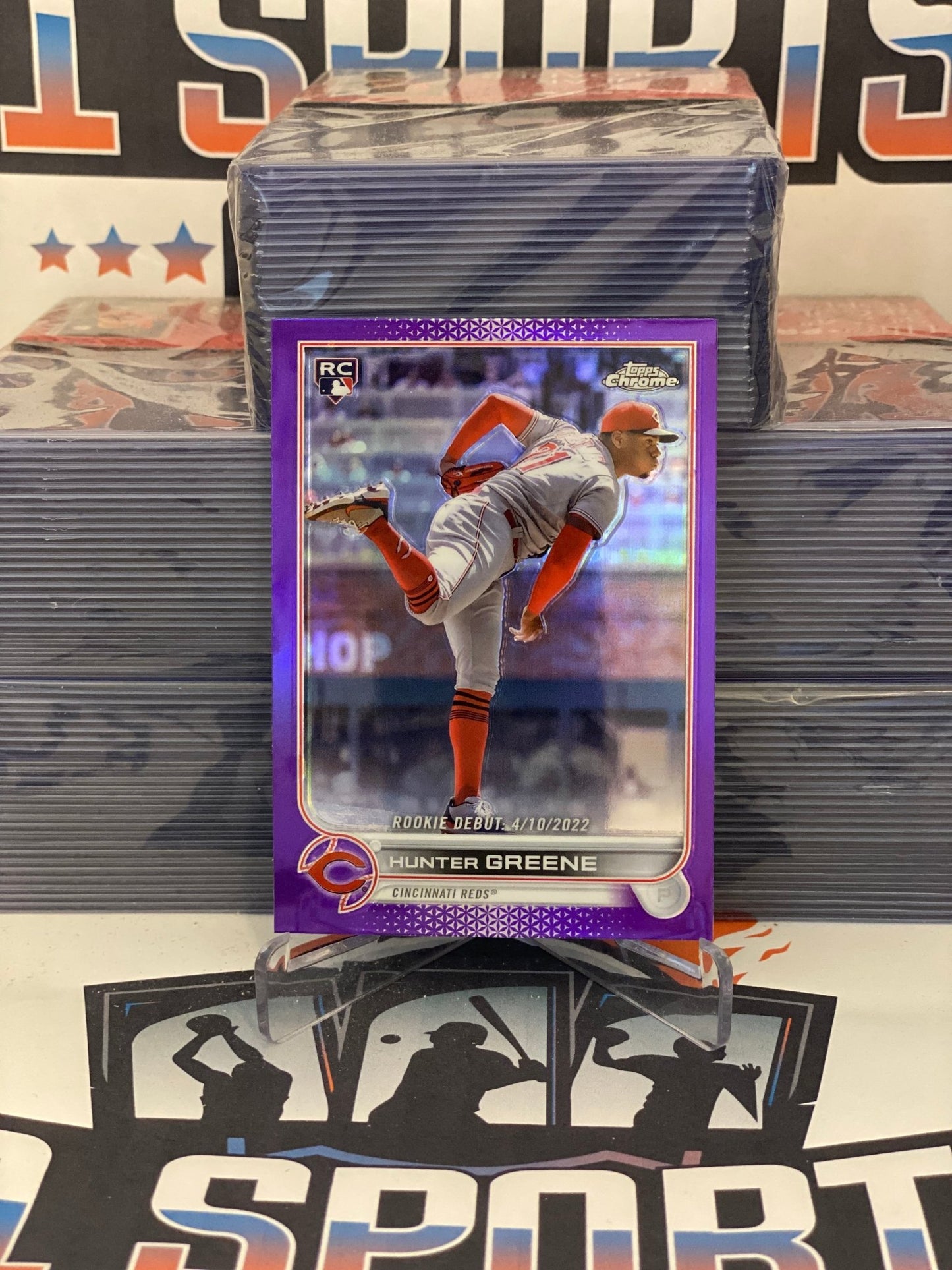 2022 Topps Chrome Update (Purple Refractor, MLB Debut) Hunter Greene #USC93