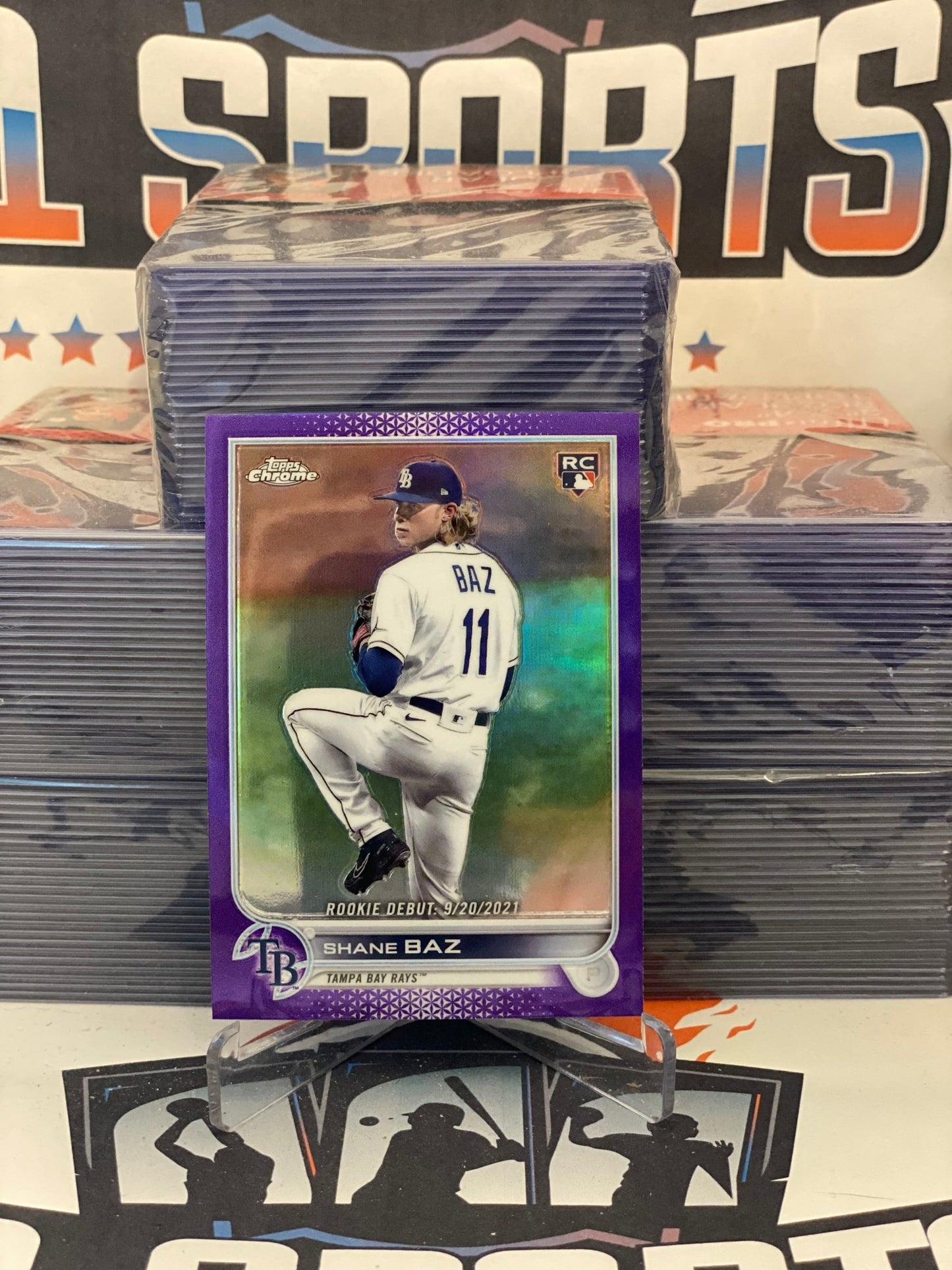 2022 Topps Chrome Update (Purple Refractor, MLB Debut) Shane Baz #USC175