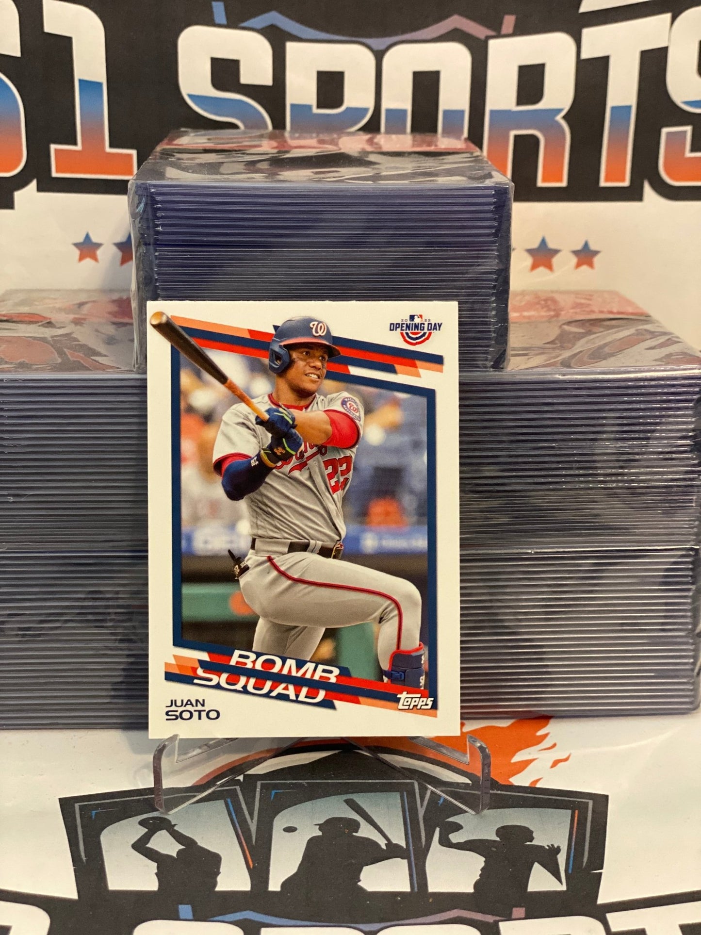 2022 Topps Opening Day Bomb Squad Juan Soto BS 20 1 Sports Cards 2022-topps-opening-day-bomb-squad-juan-soto-bs-20-1-sports-cards